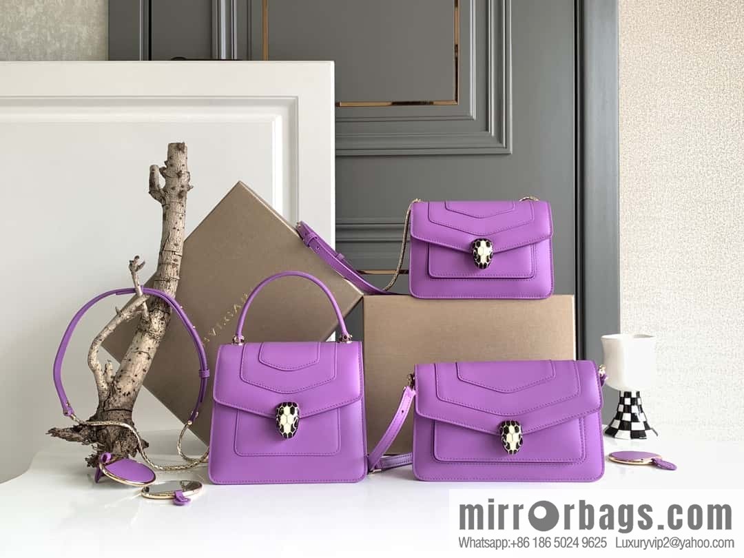 BVLGARI Bulgari EAST-WEST Series Small Shoulder Bag 292103 Light Purple Crystal Lilac 22CM