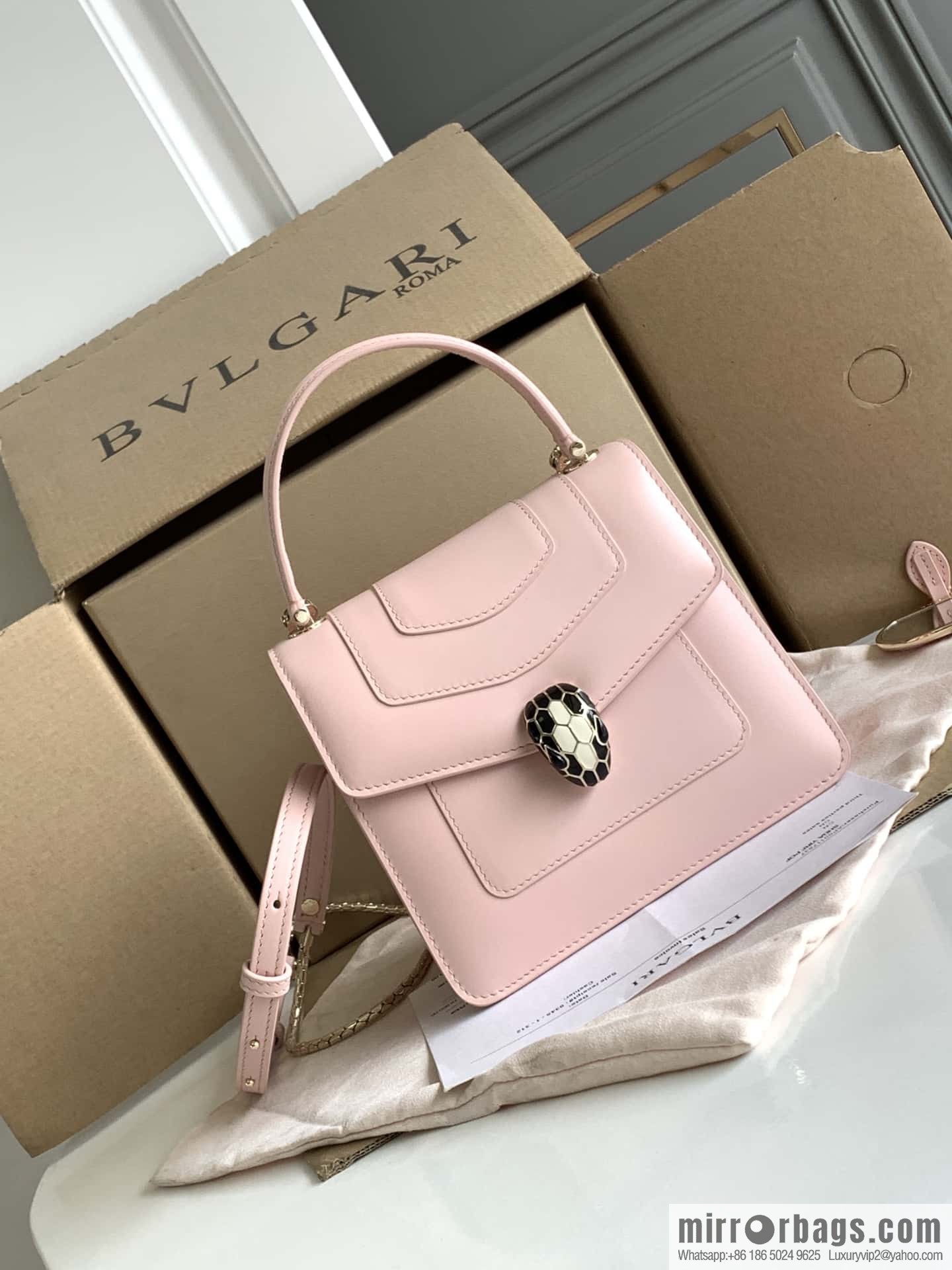 BVLGARI Bulgari organ 18cm 38329 Jasmine quartz pink