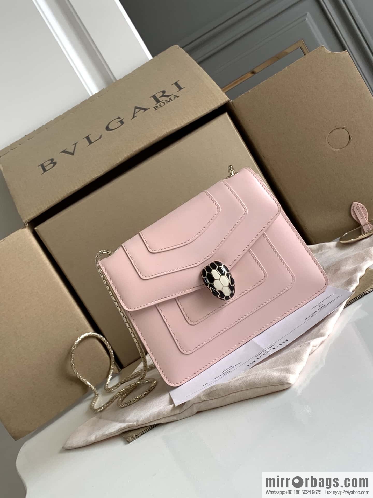 BVLGARI Bulgari Serpenti, single layer 20cm 61879 Jasmine quartz pink