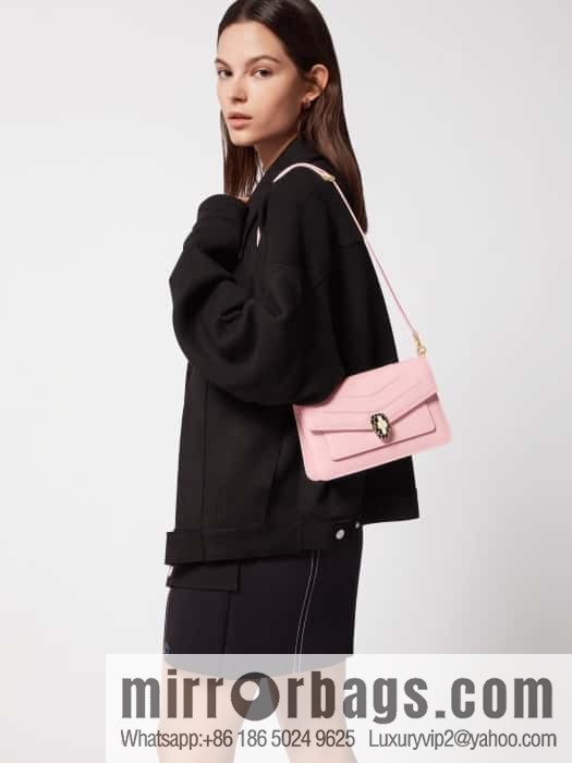 BVLGARI Bulgari EAST-WEST series small shoulder bag 292103 spring flower quartz pink 22CM