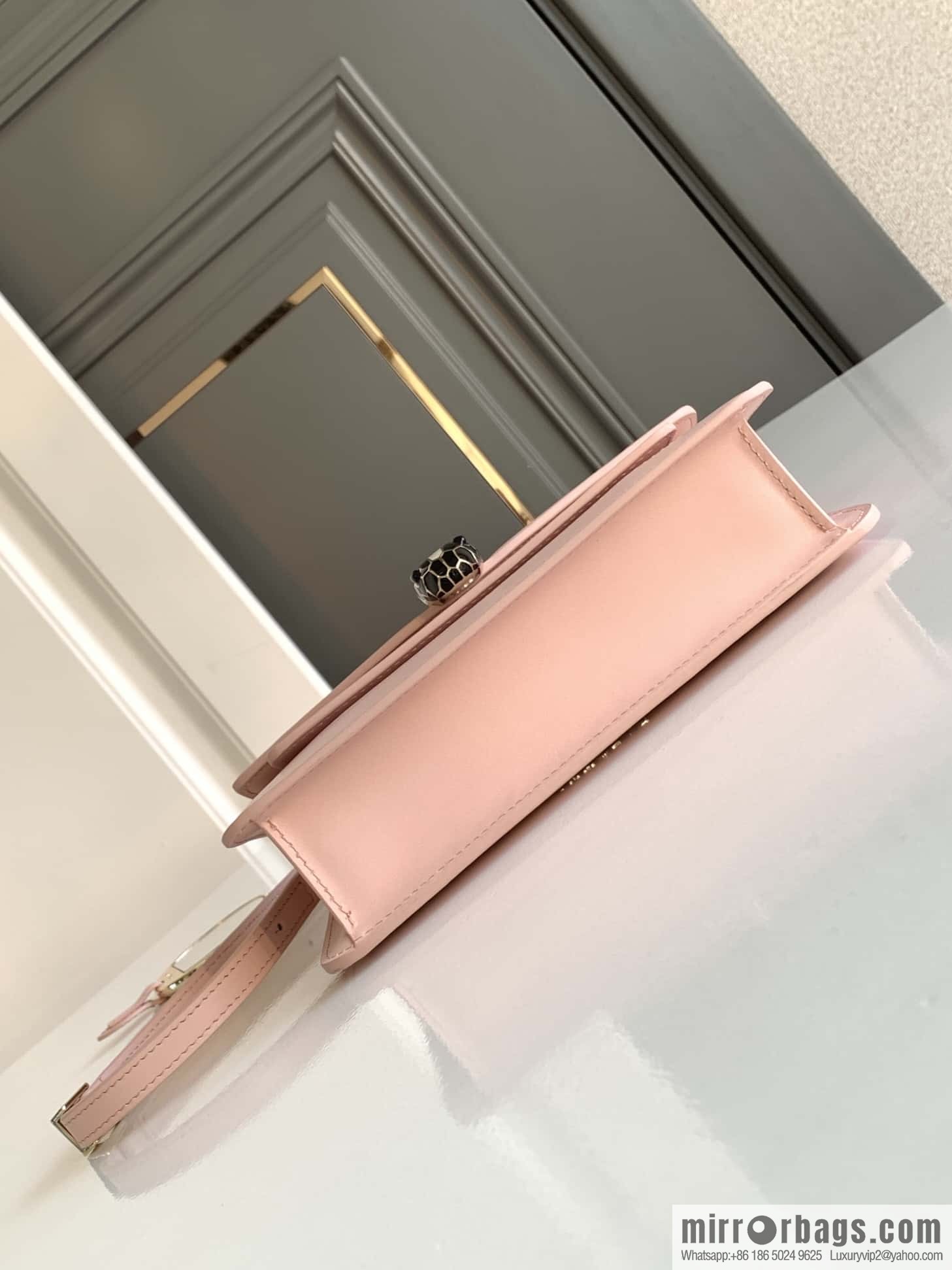 BVLGARI Bulgari EAST-WEST series small shoulder bag 292103 spring flower quartz pink 22CM