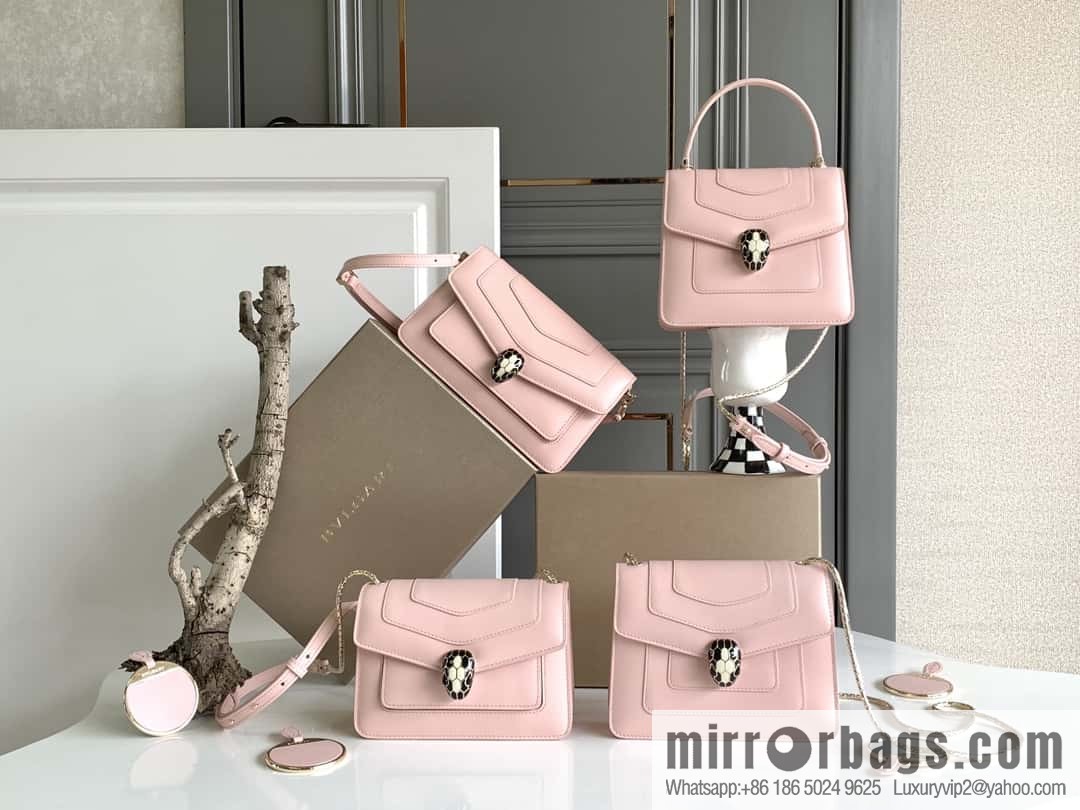 BVLGARI Bulgari EAST-WEST series small shoulder bag 292103 spring flower quartz pink 22CM