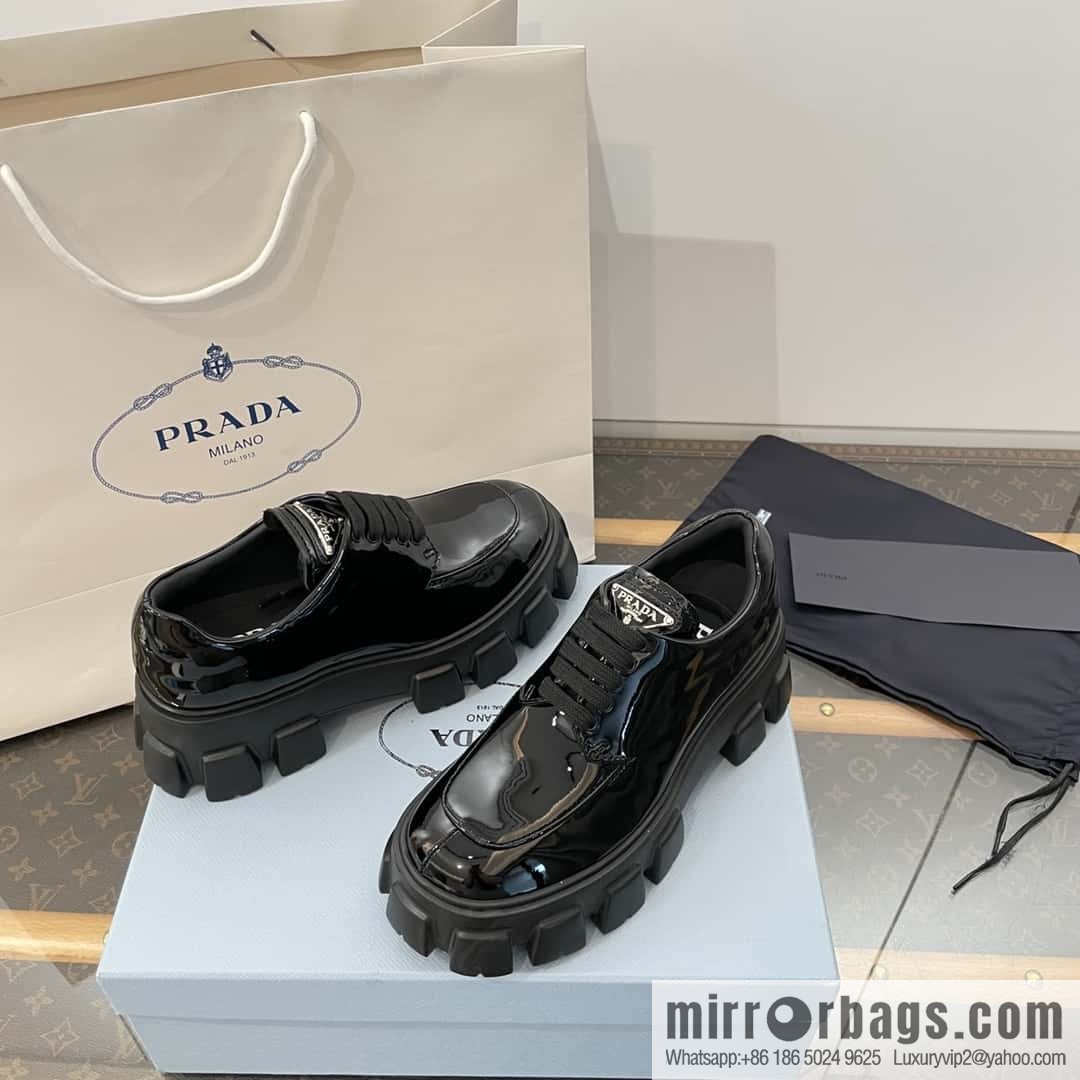 PRADA PRADA Triangle Standard Band Saw Gear, Platform Muffin Shoes