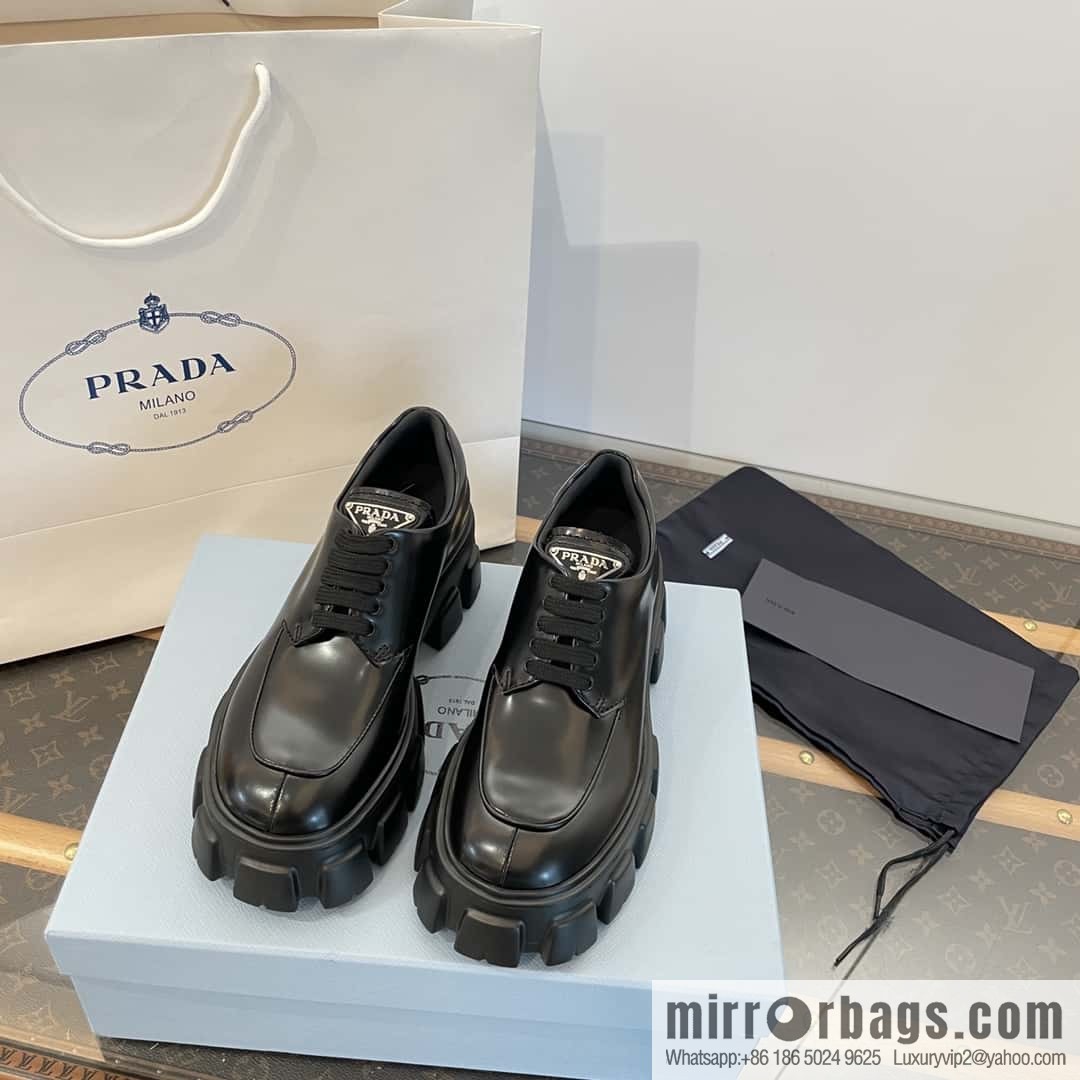 PRADA PRADA Triangle Standard Band Saw Gear, Platform Muffin Shoes
