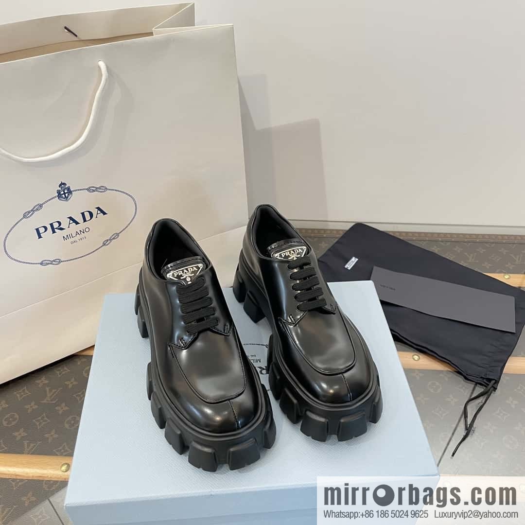 PRADA PRADA Triangle Standard Band Saw Gear, Platform Muffin Shoes