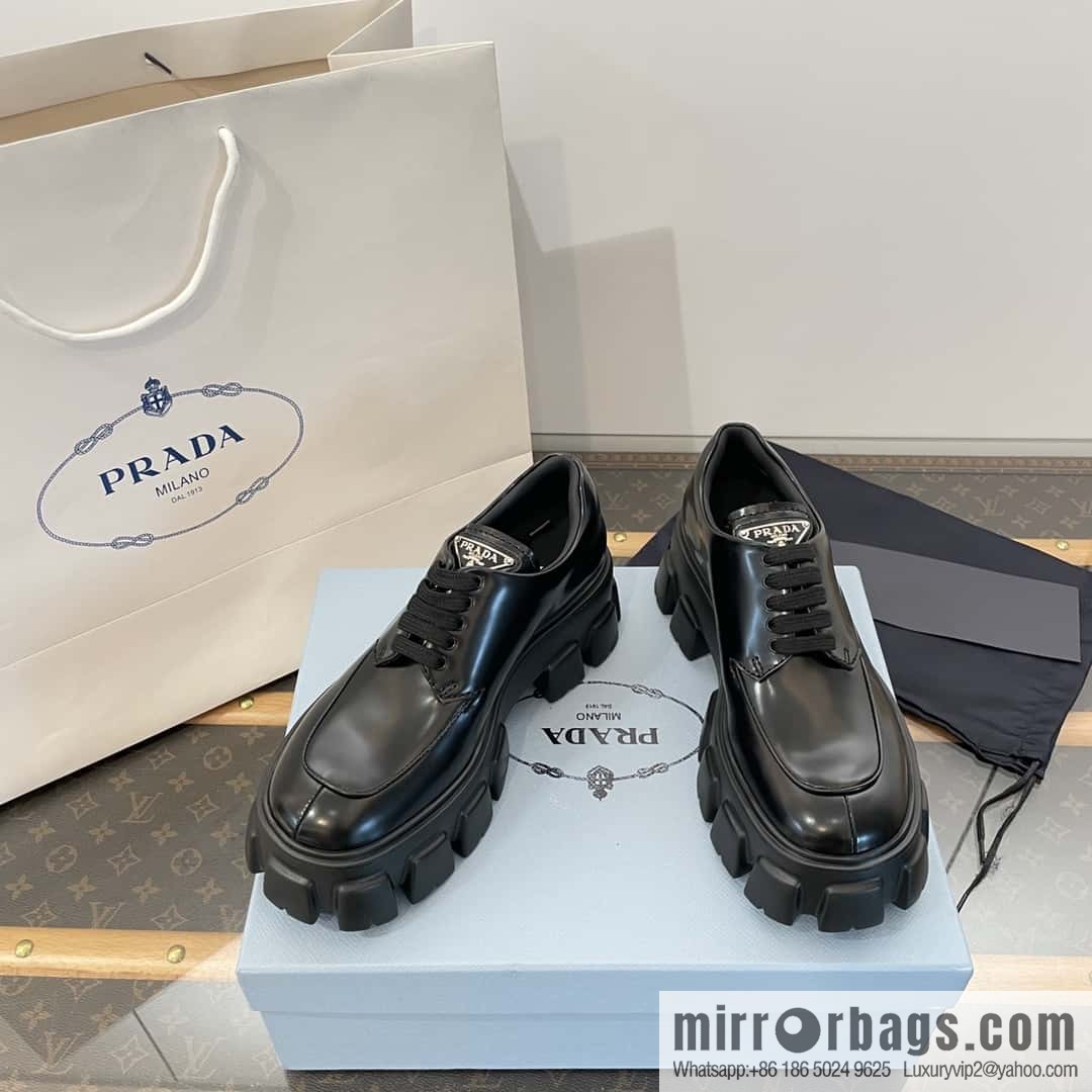 PRADA PRADA Triangle Standard Band Saw Gear, Platform Muffin Shoes