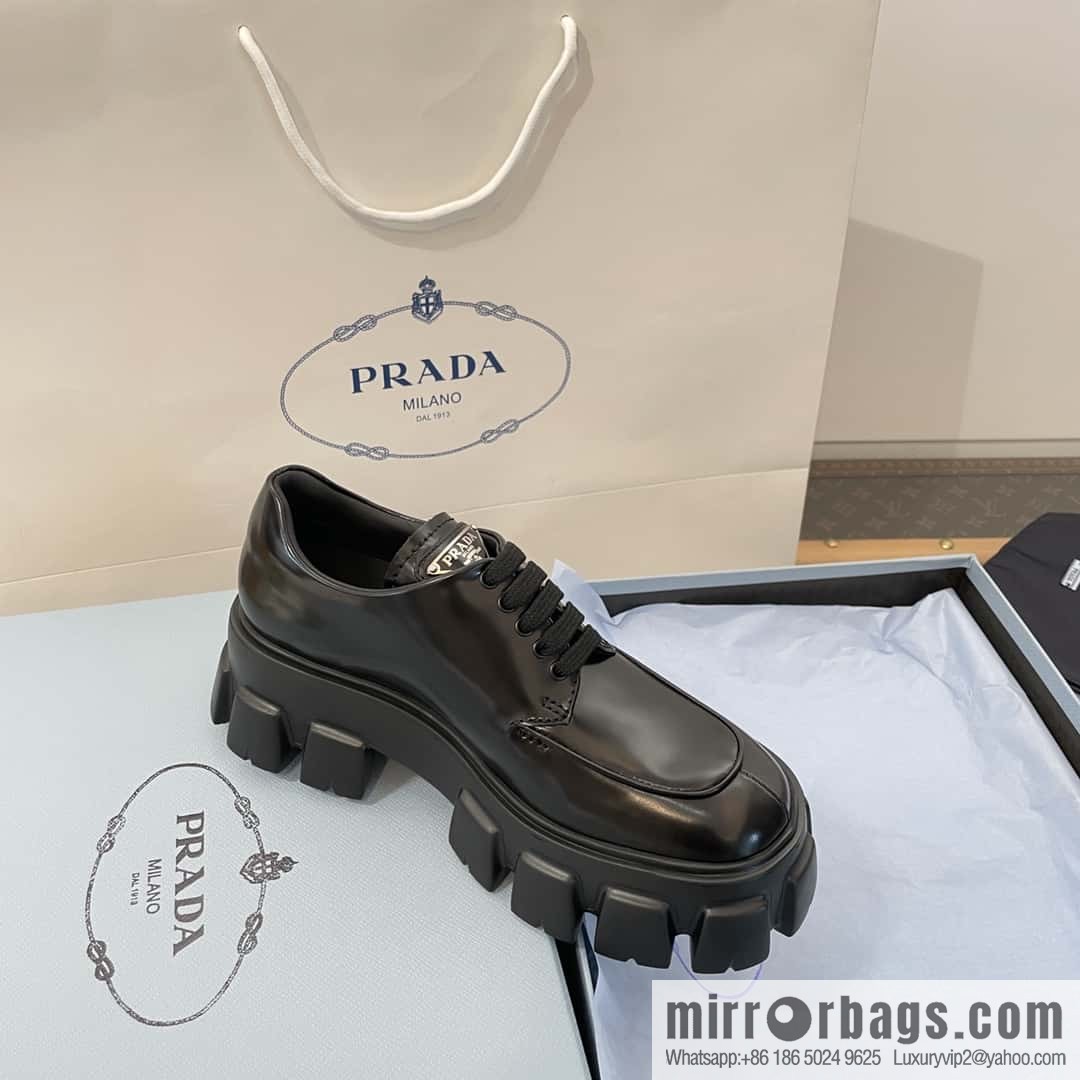 PRADA PRADA Triangle Standard Band Saw Gear, Platform Muffin Shoes