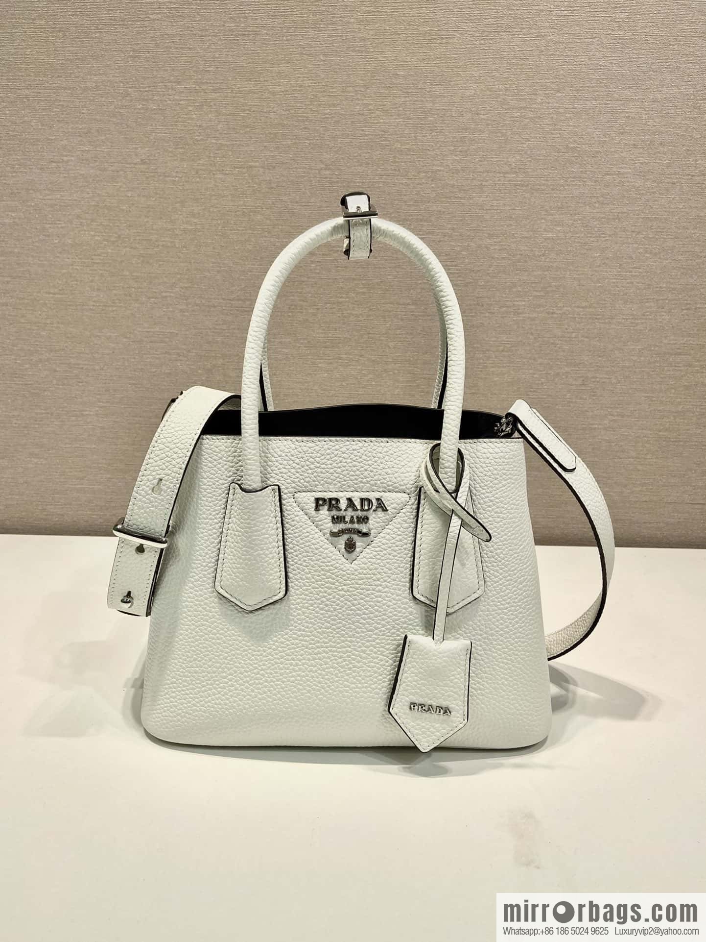 PRADA new shopping bag 🎉 1BG443 suede pattern, white