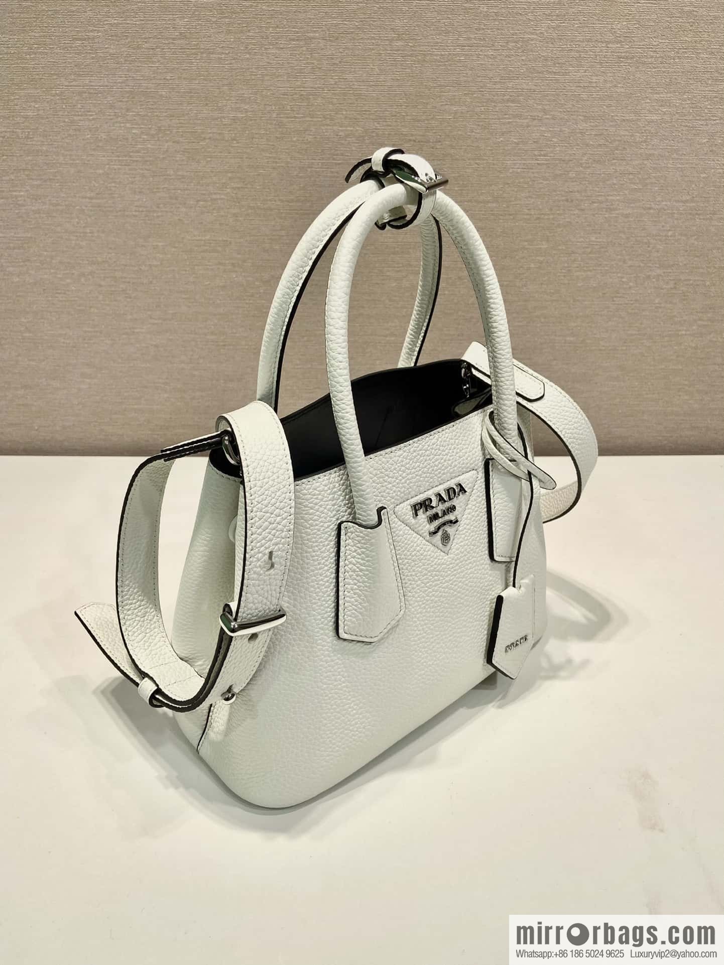 PRADA new shopping bag 🎉 1BG443 suede pattern, white