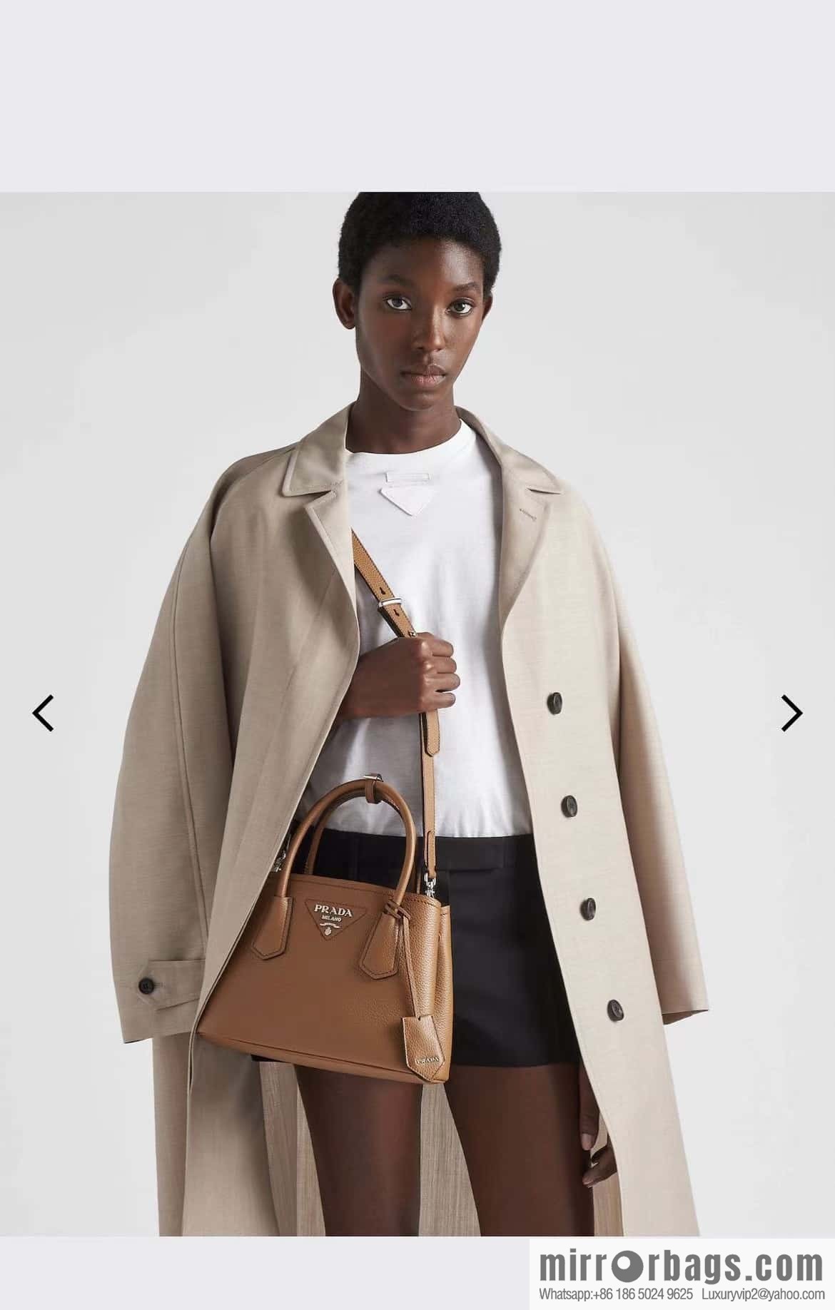 PRADA new shopping bag 🎉 1BG443 suede pattern, brown