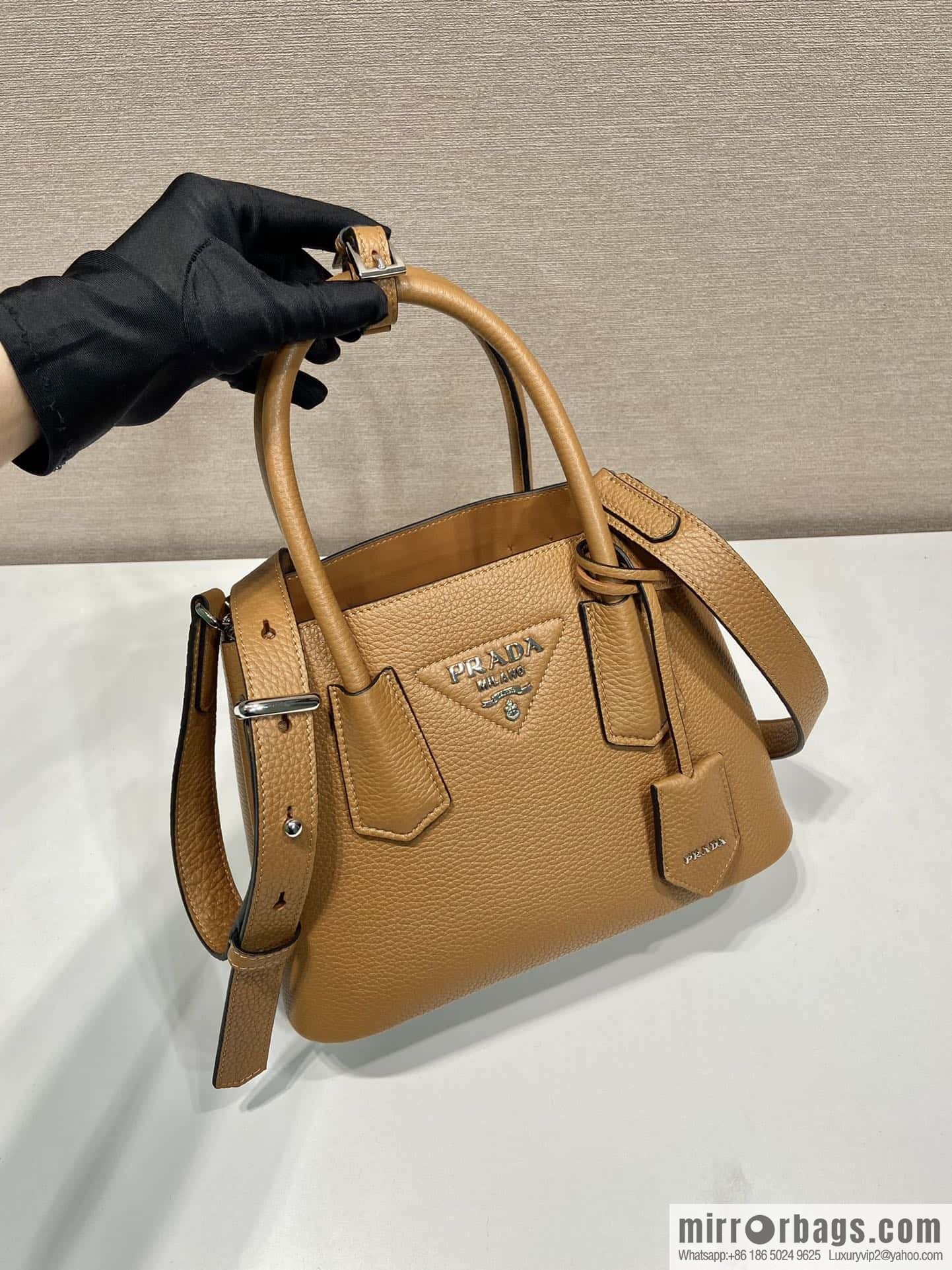 PRADA new shopping bag 🎉 1BG443 suede pattern, brown