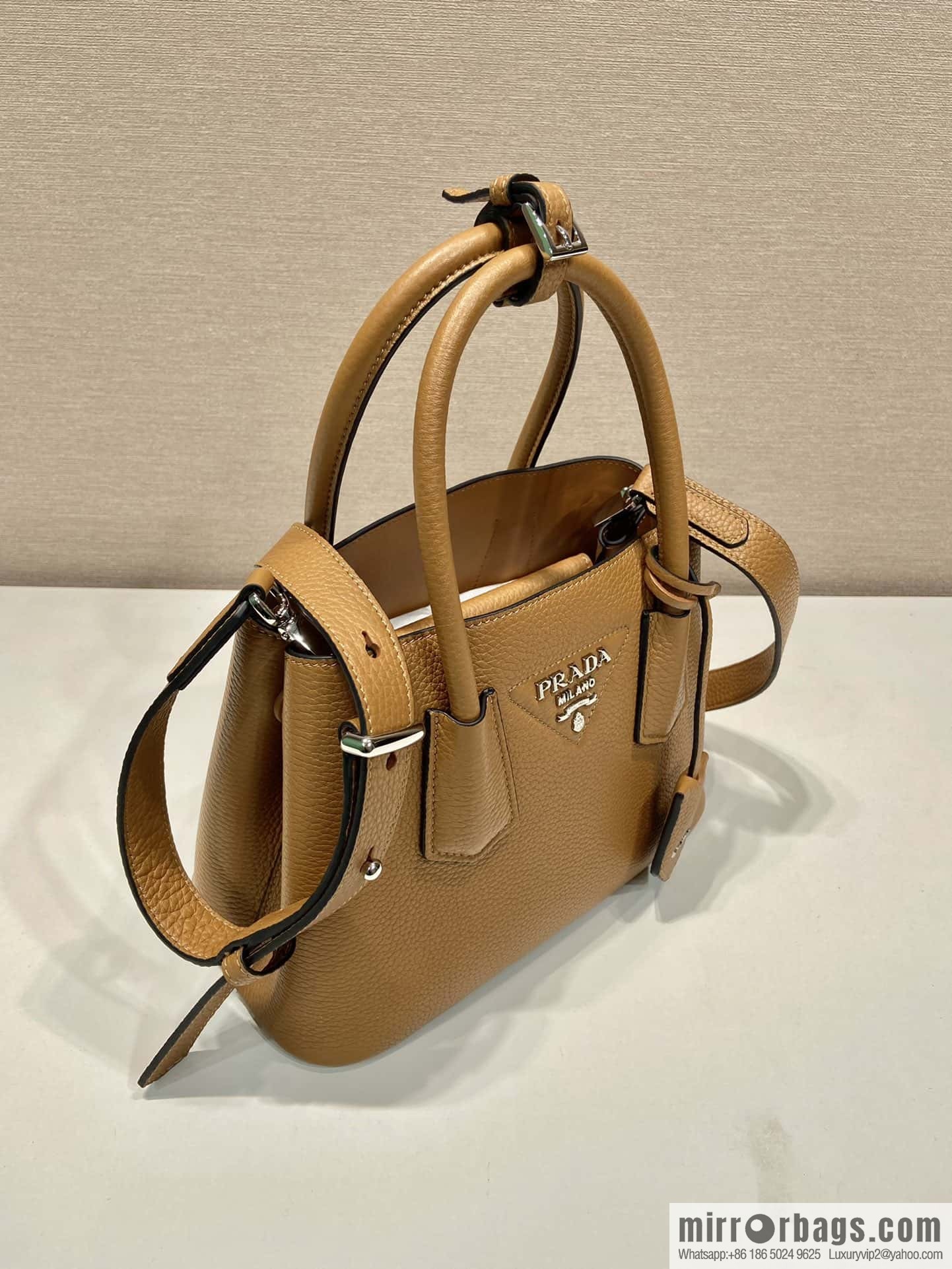 PRADA new shopping bag 🎉 1BG443 suede pattern, brown