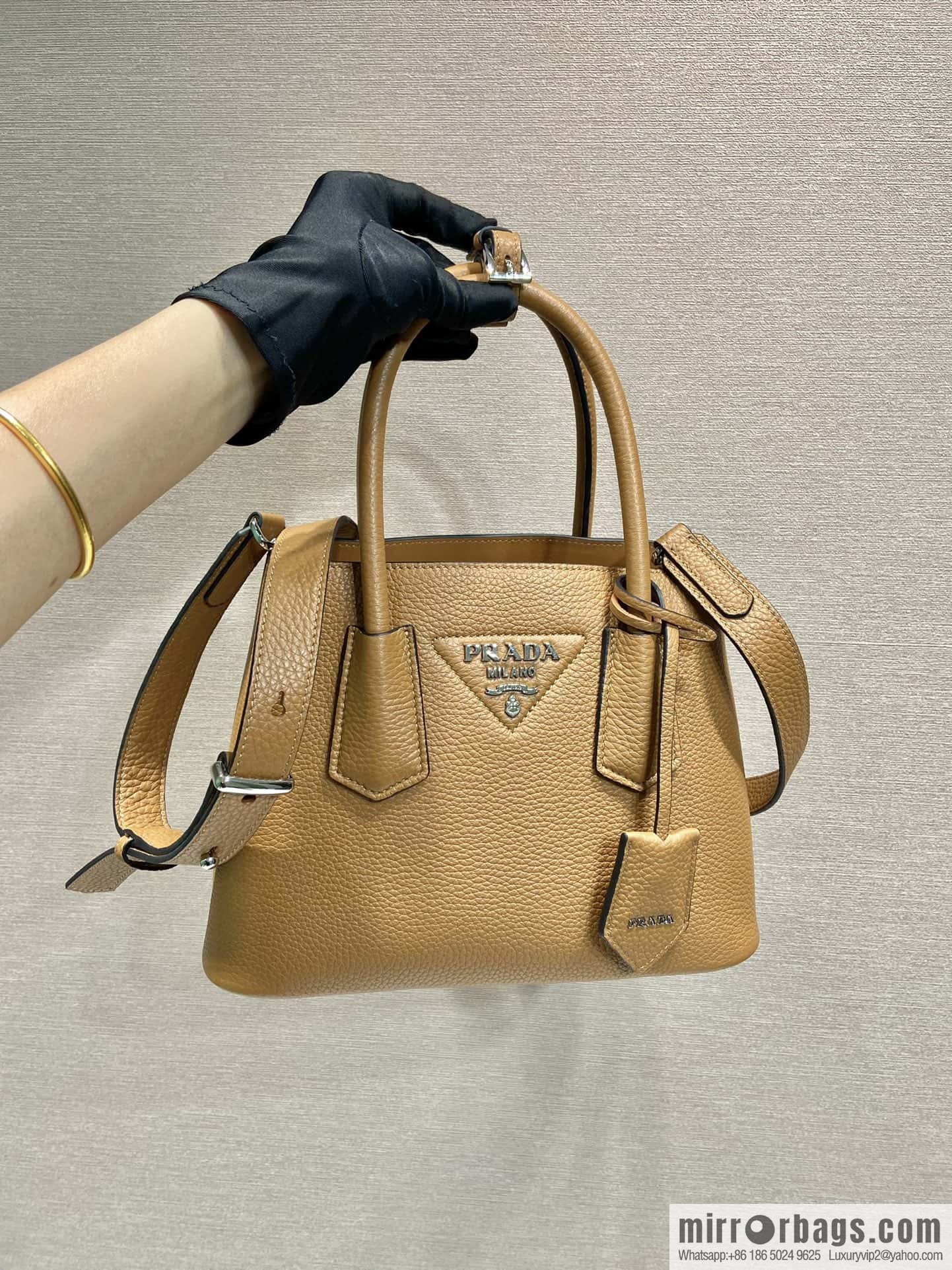PRADA new shopping bag 🎉 1BG443 suede pattern, brown
