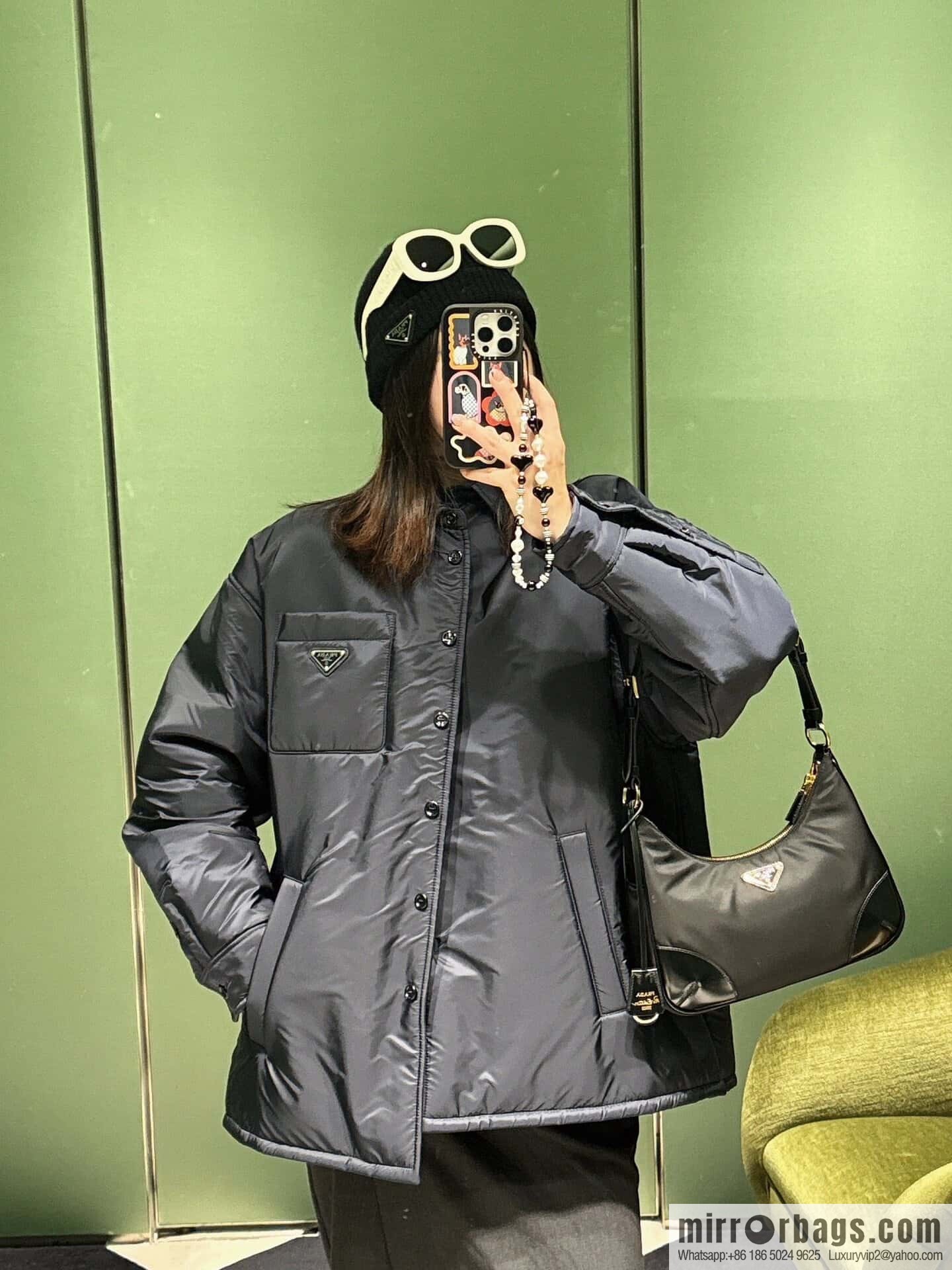 PRADA nylon with glossy leather new armpit bag 🎉 1BC214