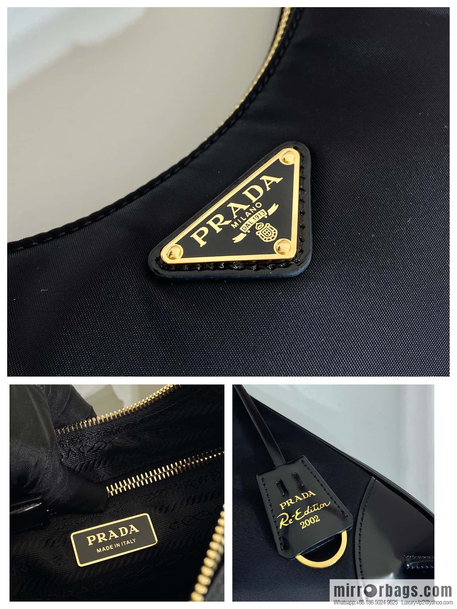 PRADA nylon with glossy leather new armpit bag 🎉 1BC214
