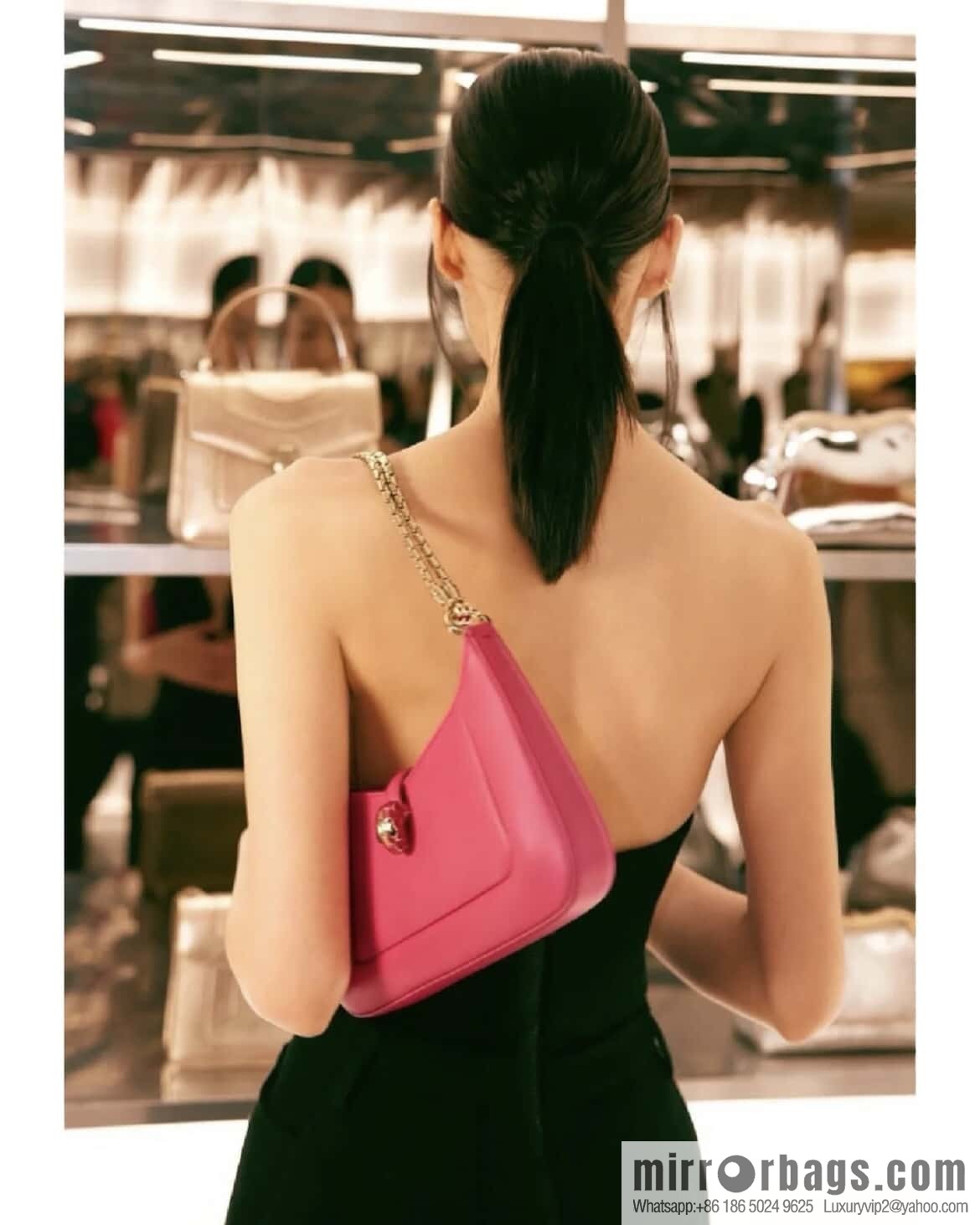 BVLGARI Bulgari SERPENTI BAIA series small shoulder bag 293208 tourmaline rose red 27CM