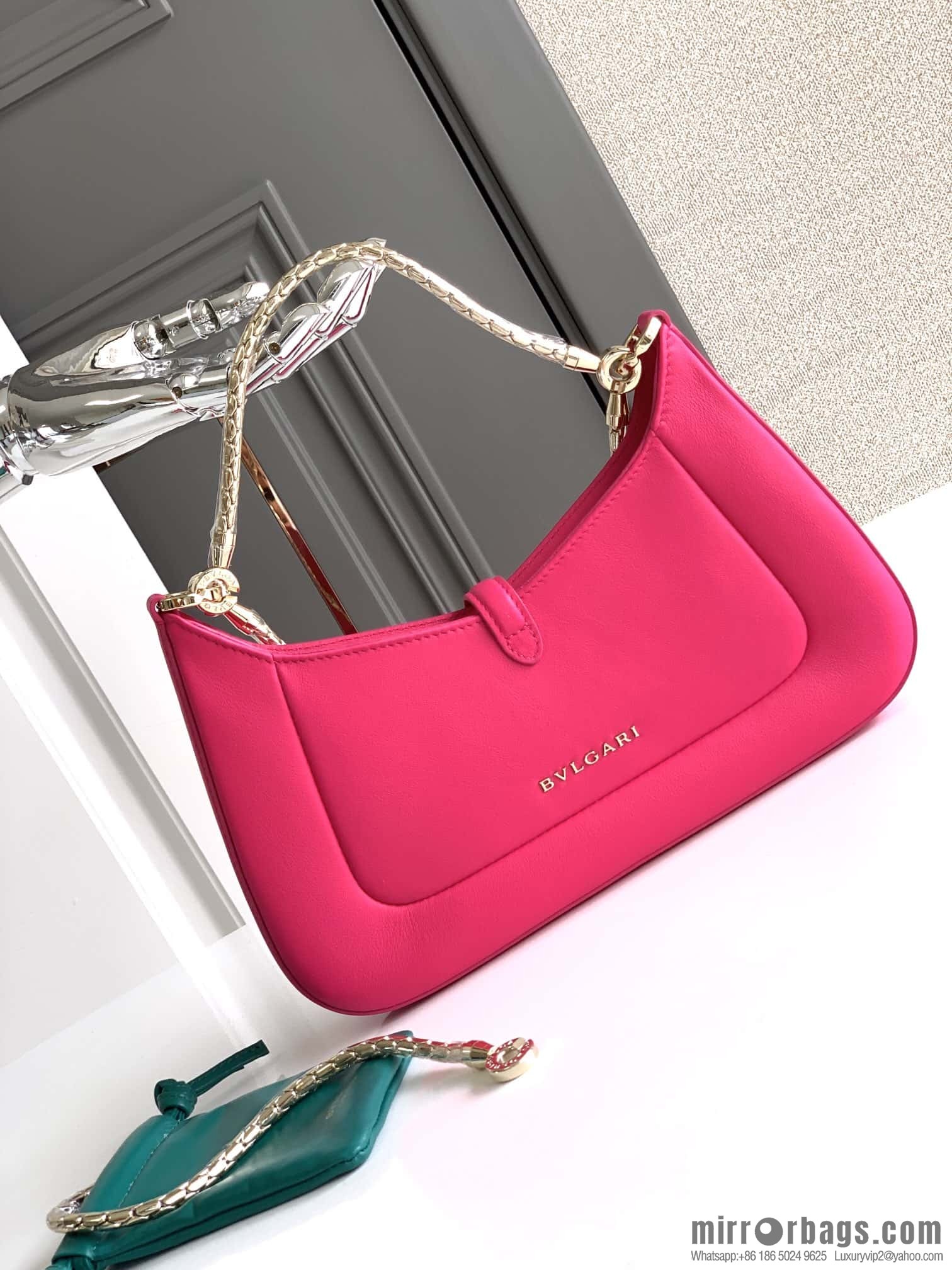 BVLGARI Bulgari SERPENTI BAIA series small shoulder bag 293208 tourmaline rose red 27CM