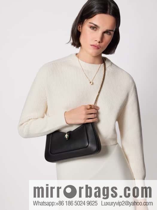 BVLGARI Bulgari SERPENTI BAIA series small shoulder bag 293208 black 27CM