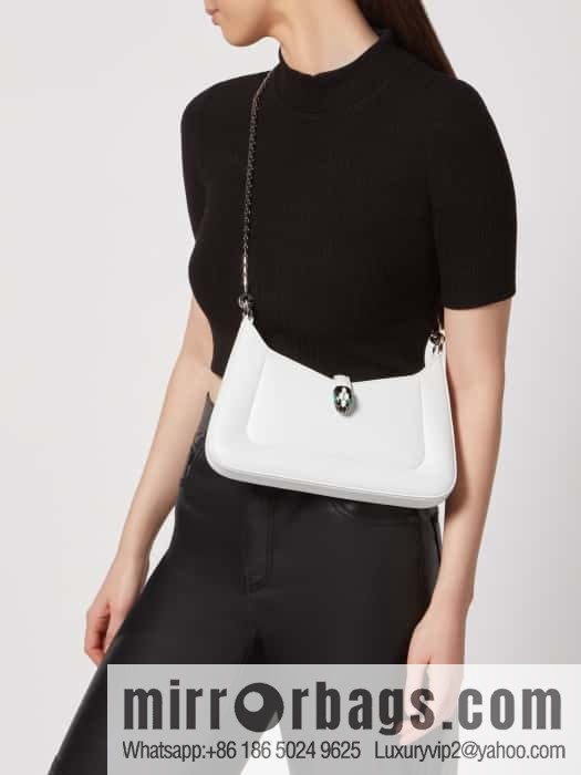 BVLGARI Bulgari SERPENTI BAIA series small shoulder bag 293208 white 27CM