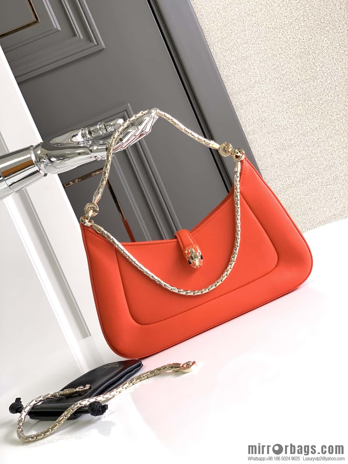 BVLGARI Bulgari SERPENTI BAIA series small shoulder bag 293208 orange agate orange 27CM