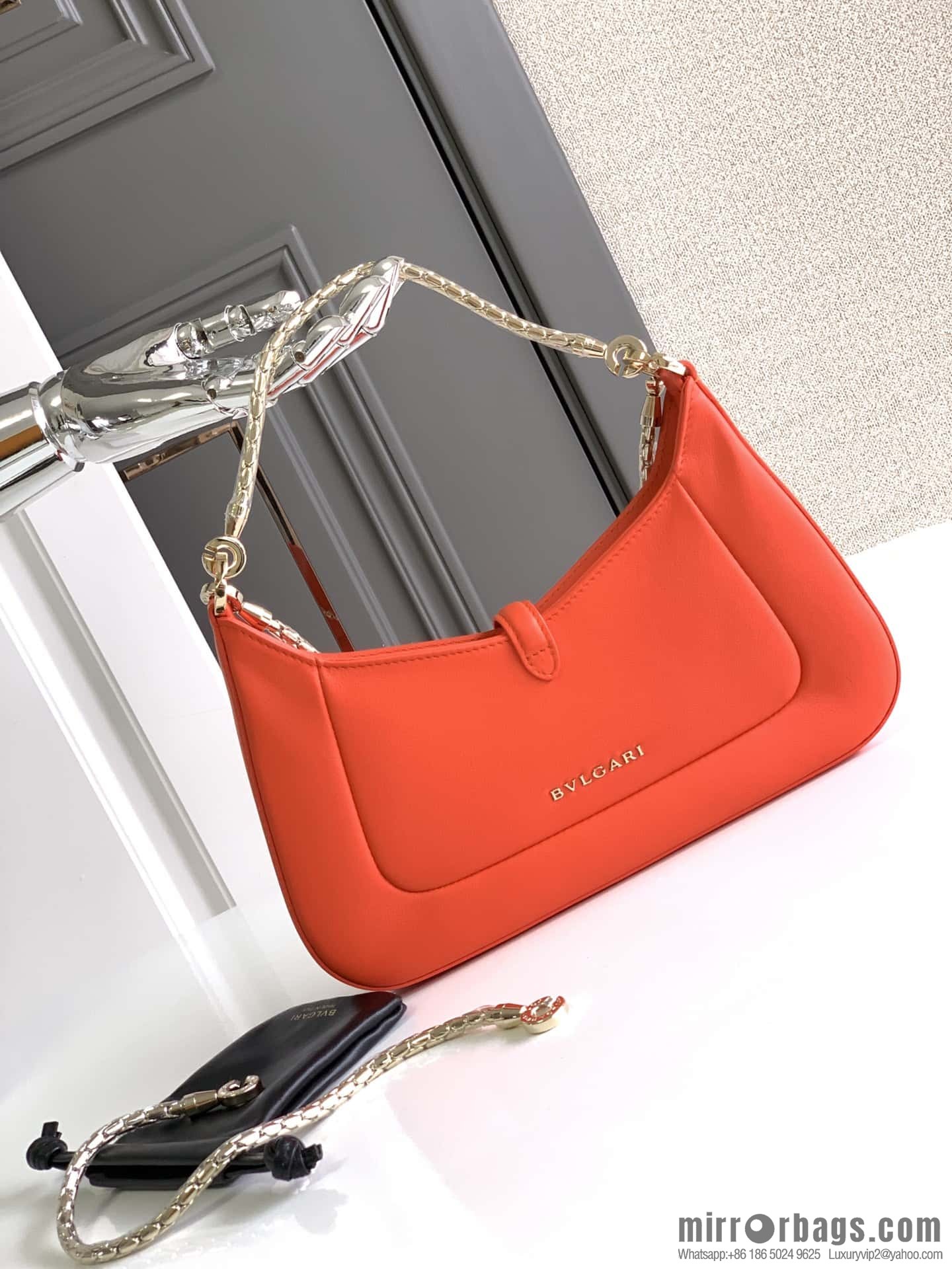 BVLGARI Bulgari SERPENTI BAIA series small shoulder bag 293208 orange agate orange 27CM