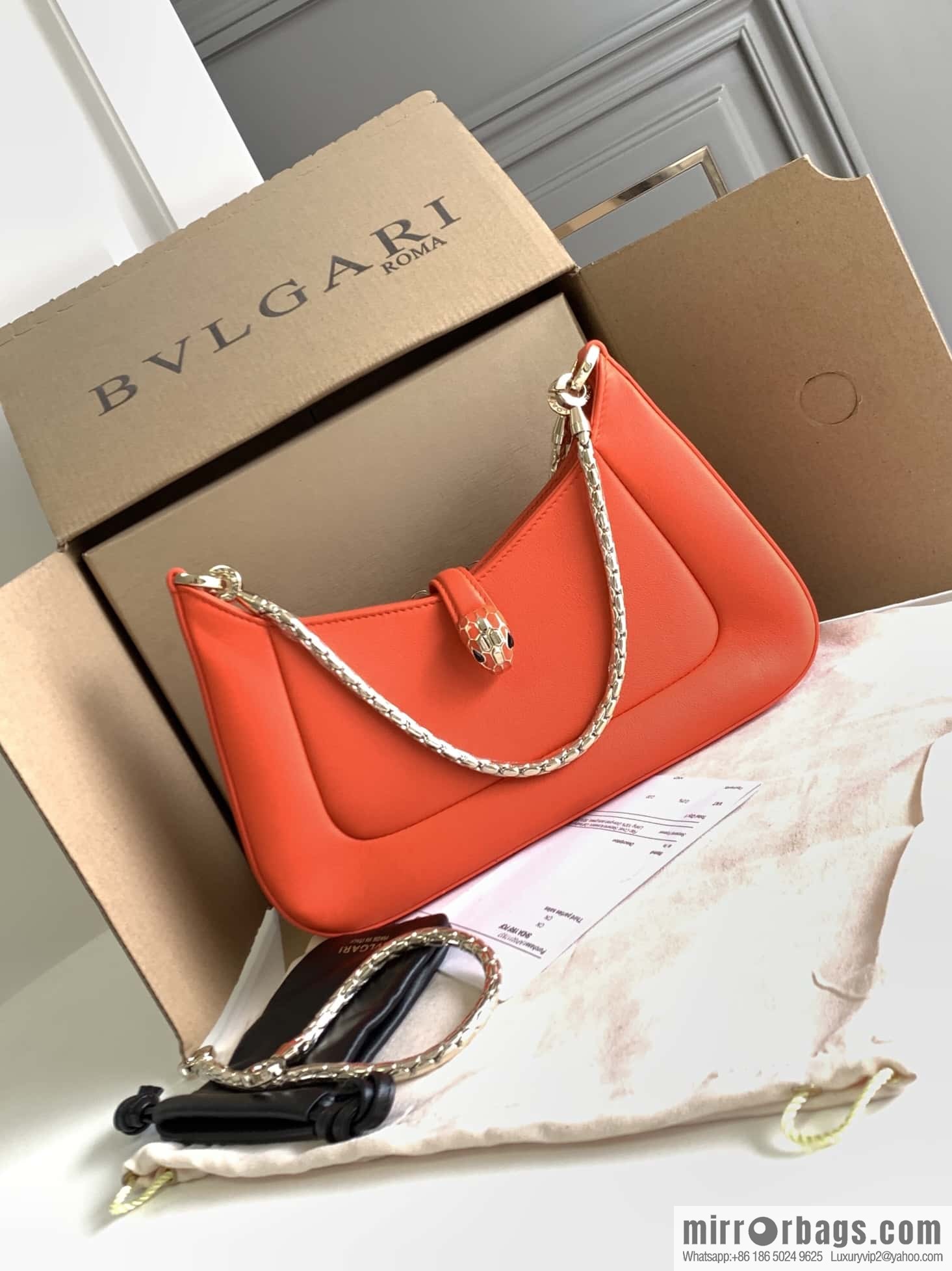 BVLGARI Bulgari SERPENTI BAIA series small shoulder bag 293208 orange agate orange 27CM