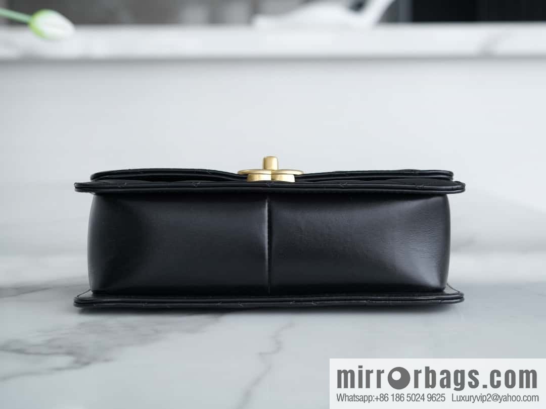 CHANEL 24C Original calfskin, double gold ball black AS2649