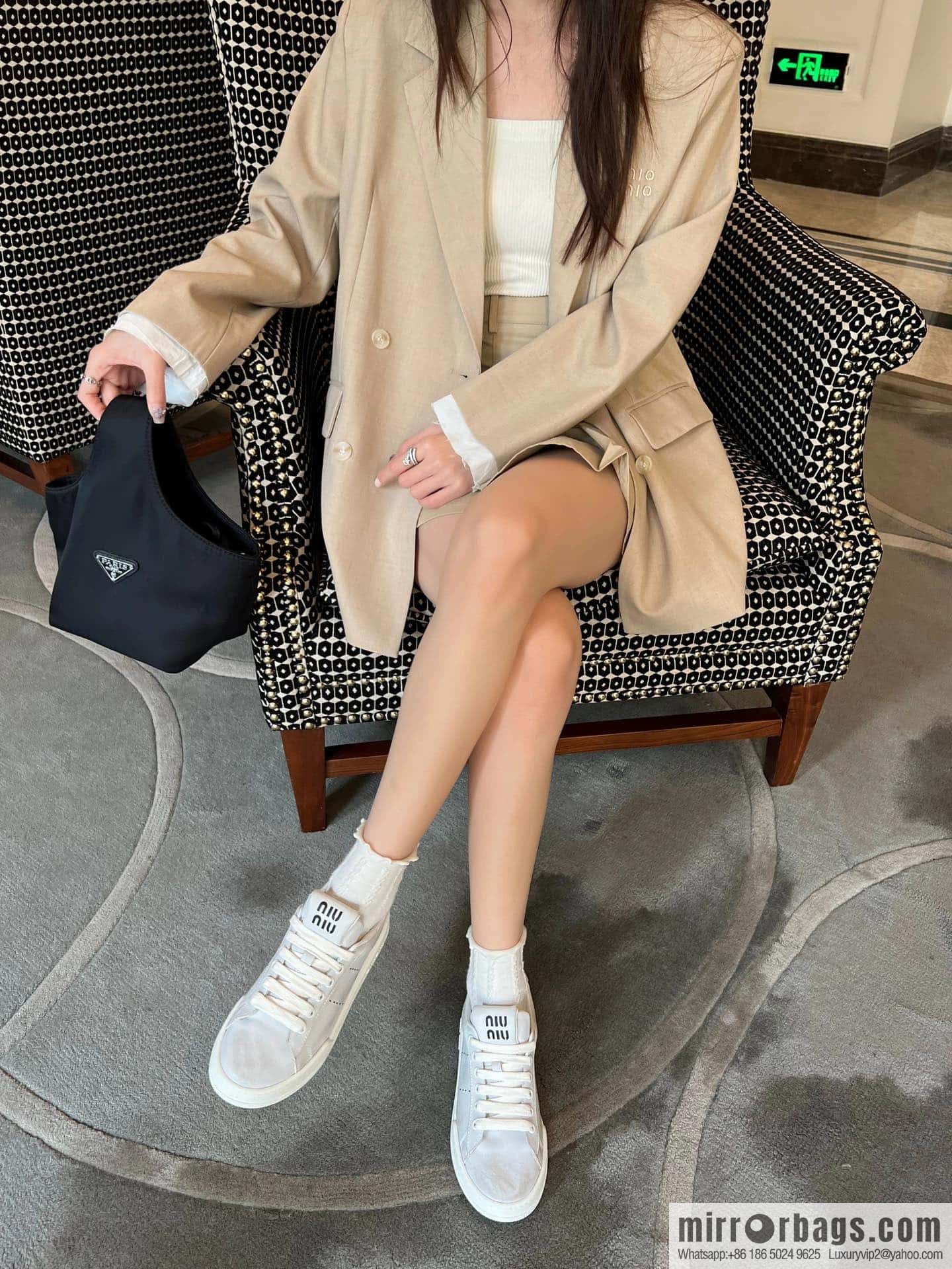 MIUMIU Miao Miao Old dirty casual sports little white shoes