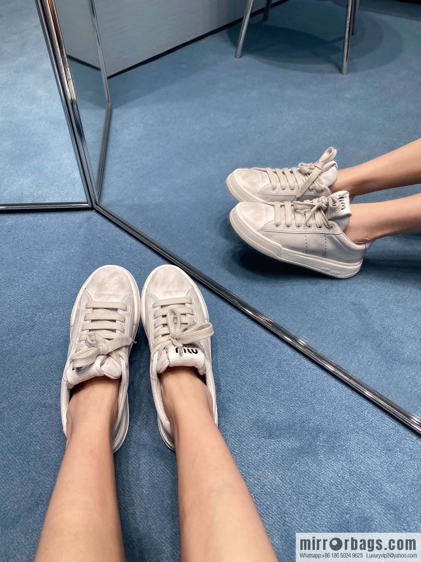 MIUMIU Miao Miao Old dirty casual sports little white shoes