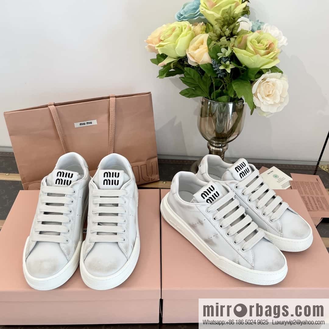 MIUMIU Miao Miao Old dirty casual sports little white shoes