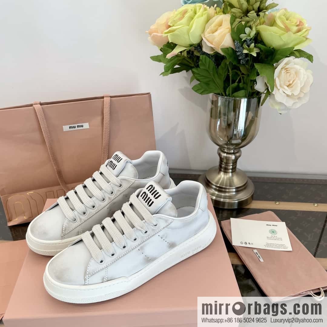 MIUMIU Miao Miao Old dirty casual sports little white shoes