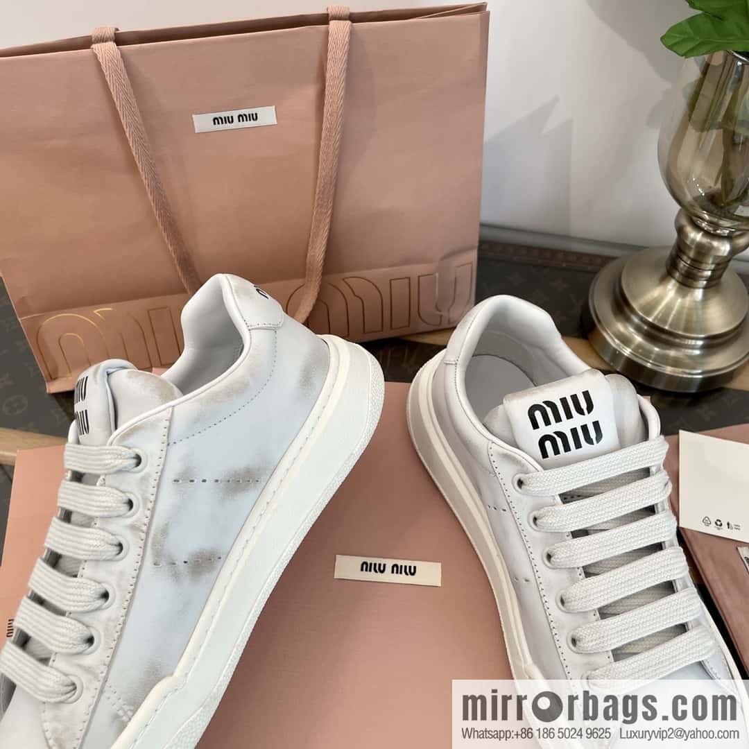 MIUMIU Miao Miao Old dirty casual sports little white shoes