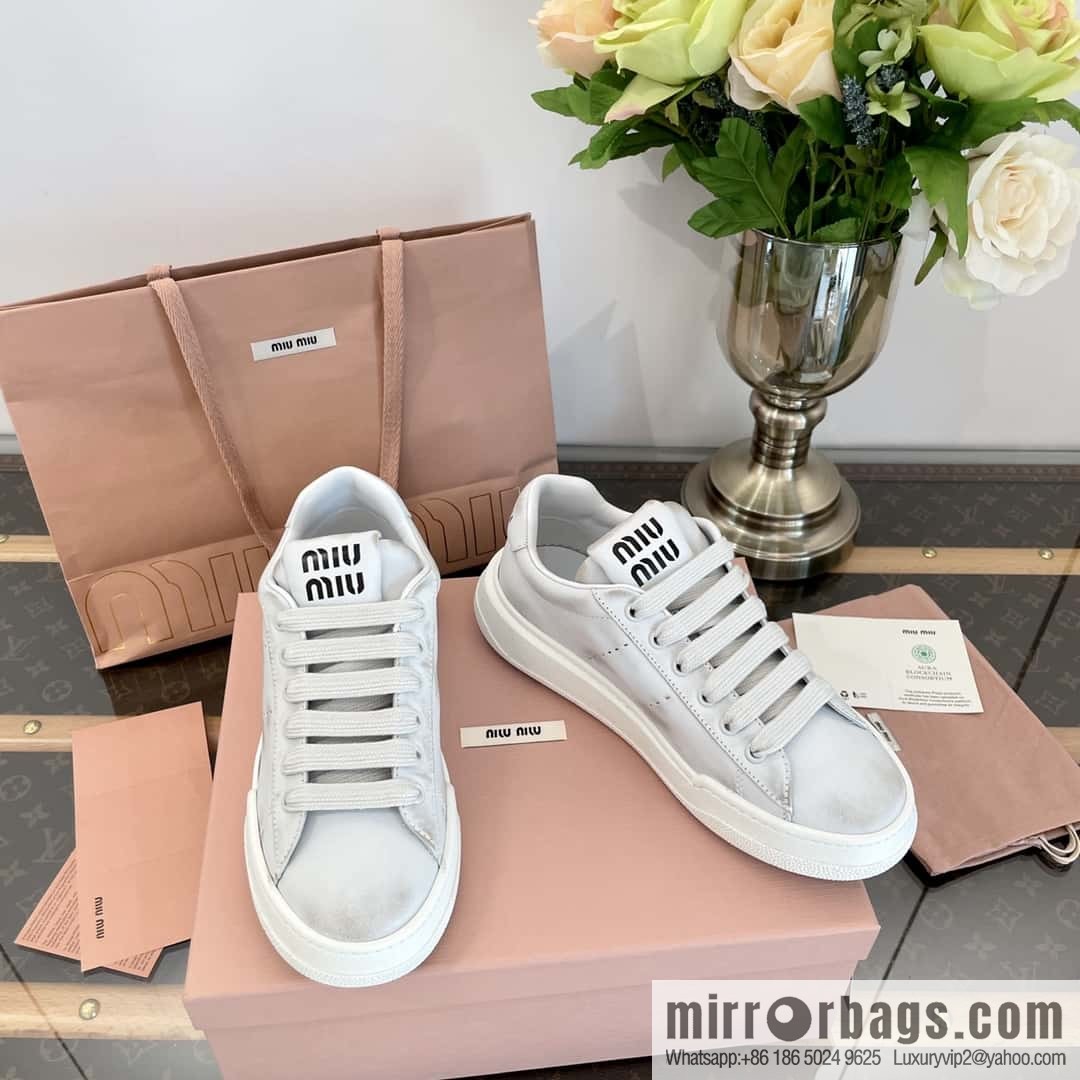 MIUMIU Miao Miao Old dirty casual sports little white shoes