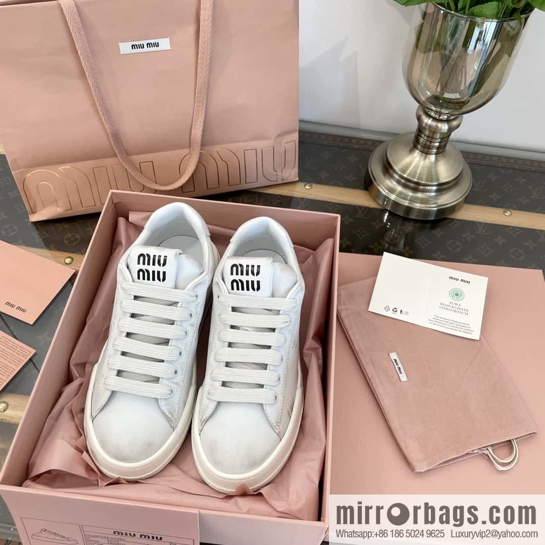 MIUMIU Miao Miao Old dirty casual sports little white shoes