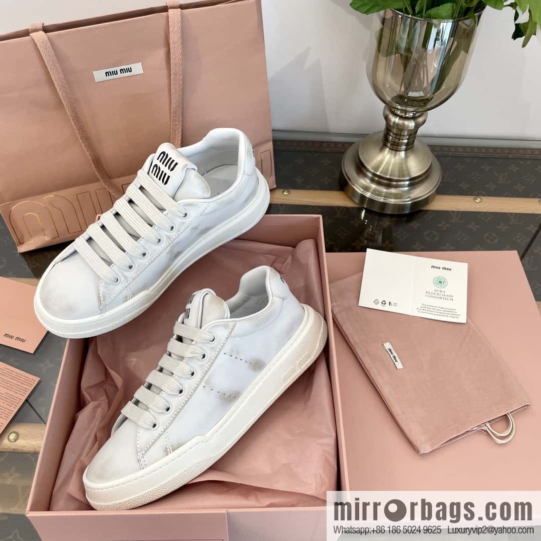MIUMIU Miao Miao Old dirty casual sports little white shoes