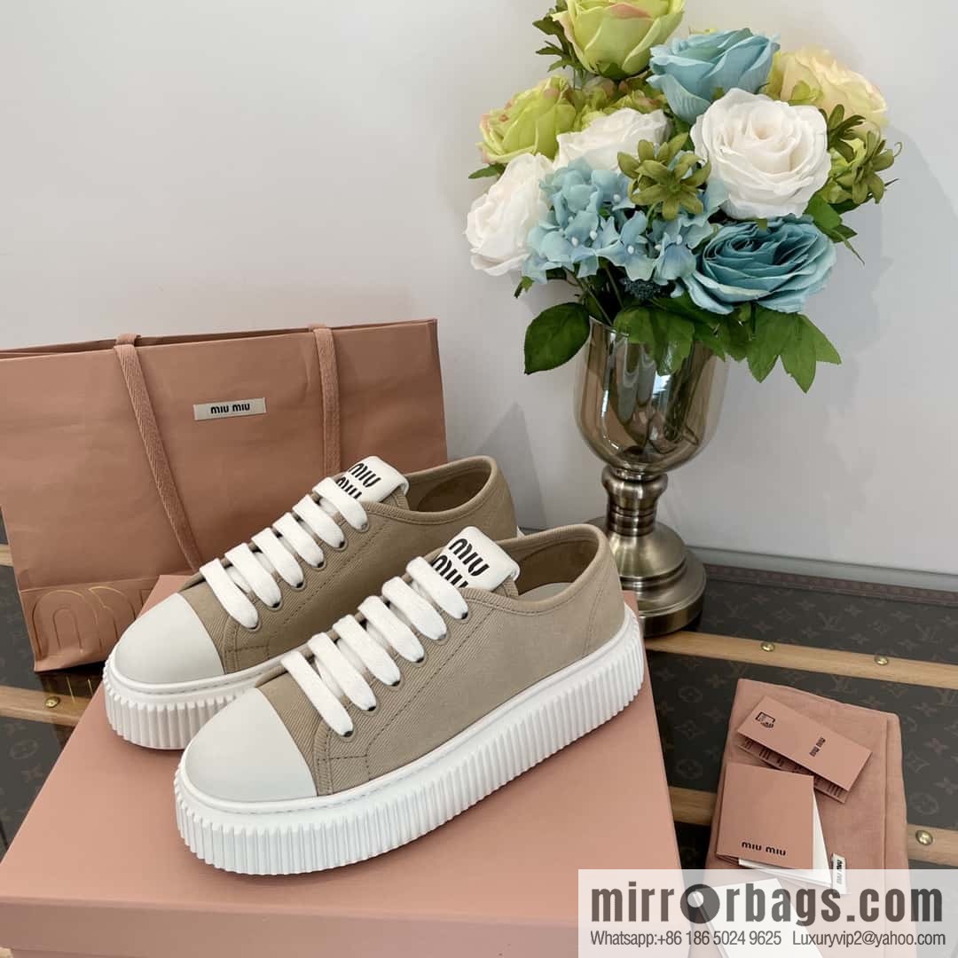 MIUMIU Miu Miu spring summer canvas platform sports cookie shoes