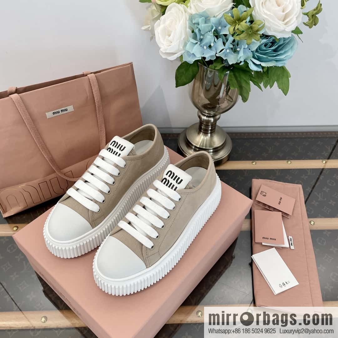 MIUMIU Miu Miu spring summer canvas platform sports cookie shoes