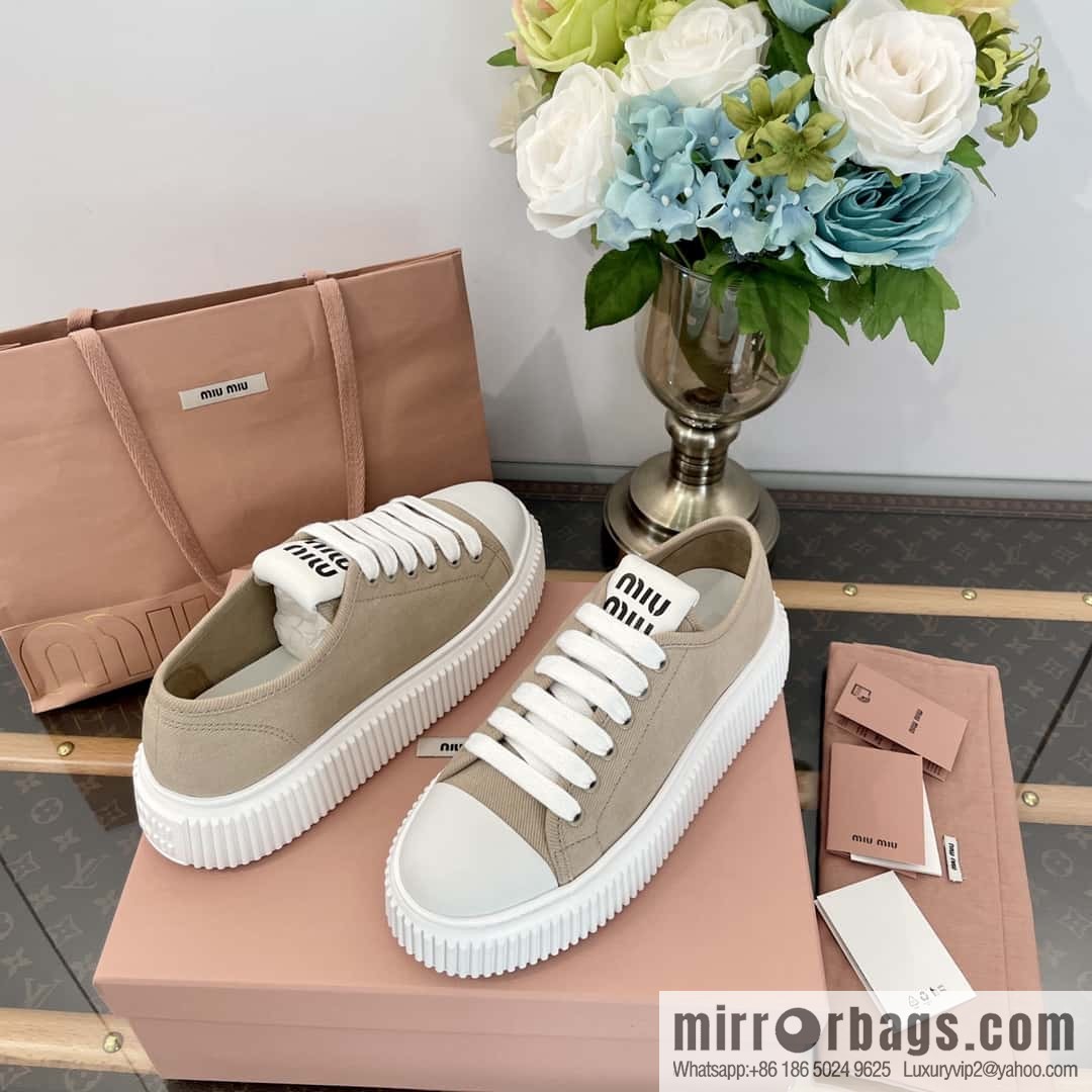 MIUMIU Miu Miu spring summer canvas platform sports cookie shoes