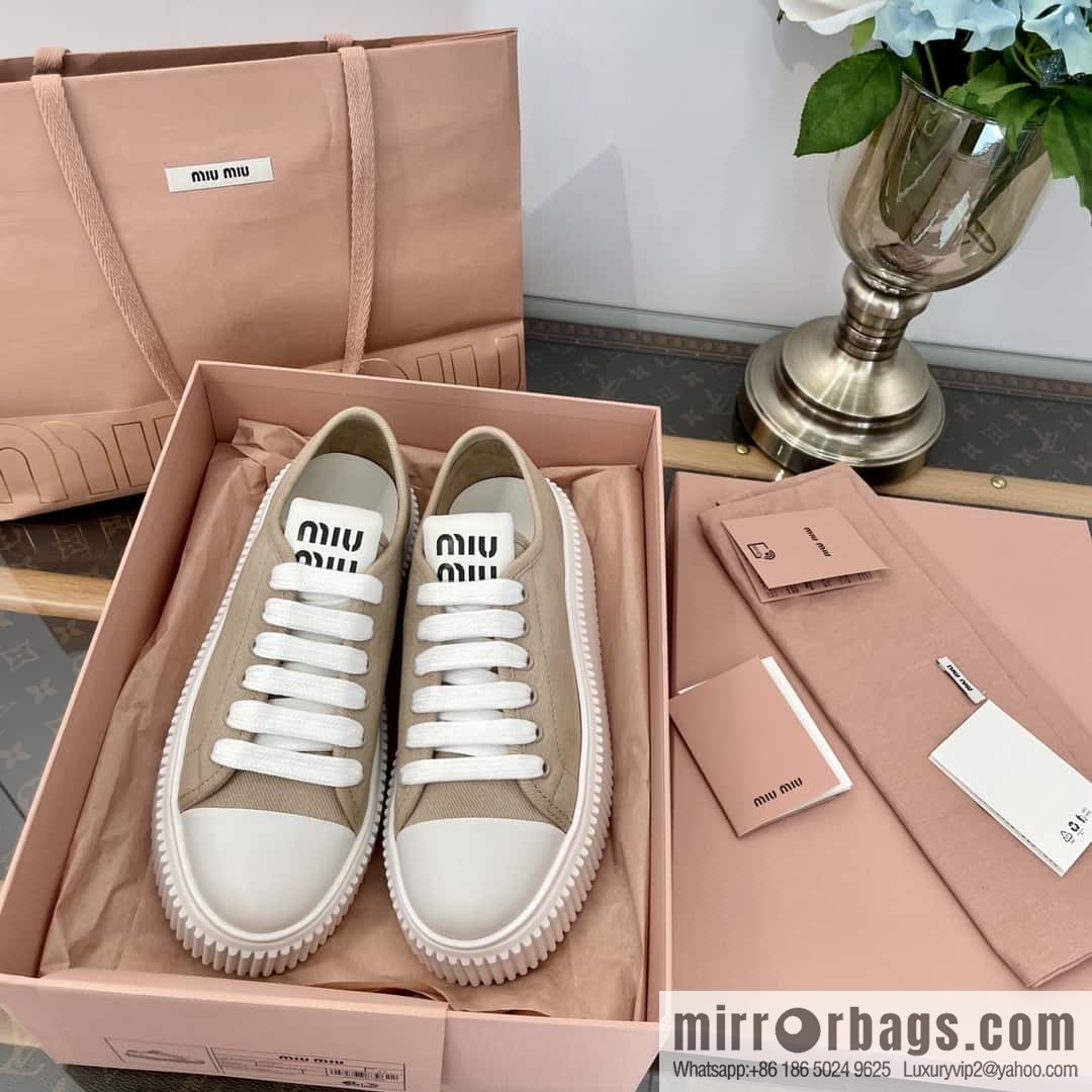 MIUMIU Miu Miu spring summer canvas platform sports cookie shoes