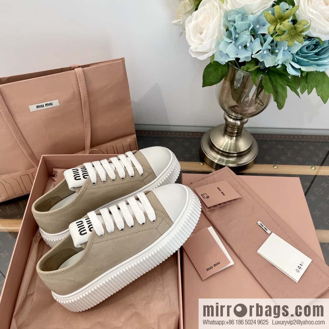 MIUMIU Miu Miu spring summer canvas platform sports cookie shoes