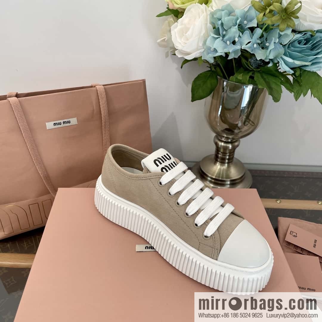 MIUMIU Miu Miu spring summer canvas platform sports cookie shoes