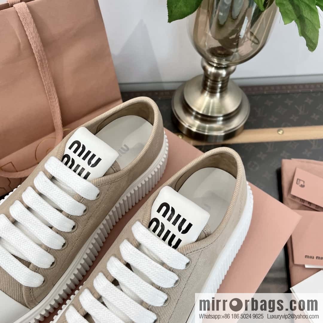 MIUMIU Miu Miu spring summer canvas platform sports cookie shoes