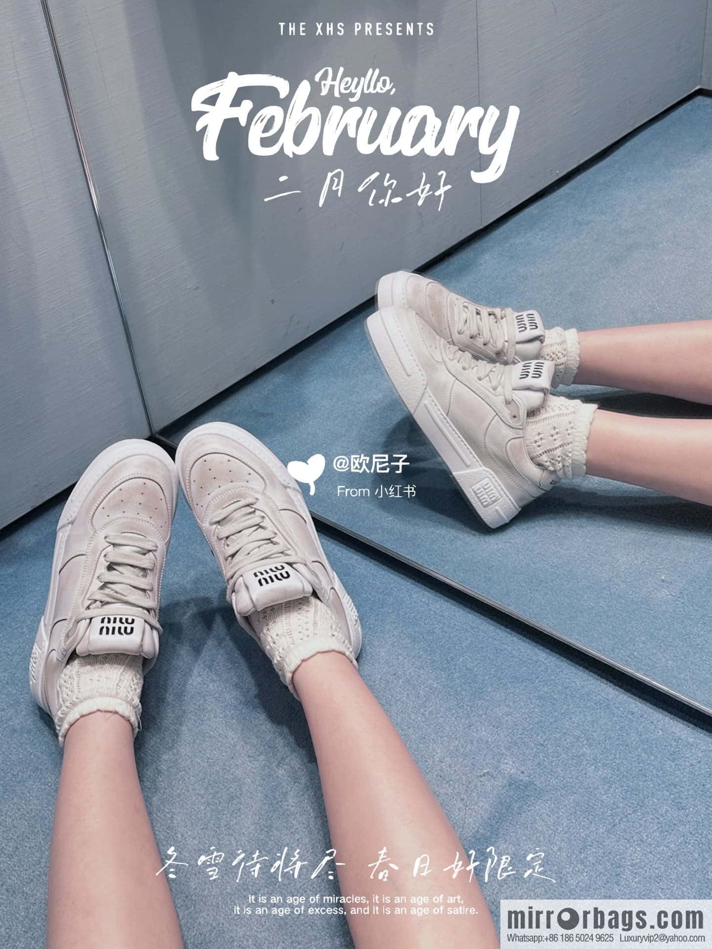 MIUMIU Miao Miao Old dirty platform sports little white shoes