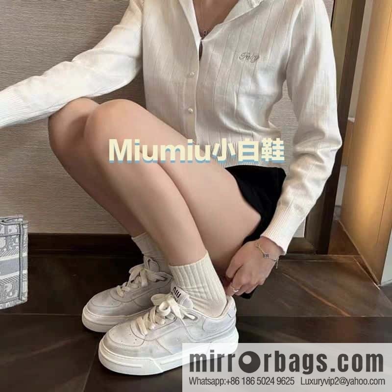MIUMIU Miao Miao Old dirty platform sports little white shoes