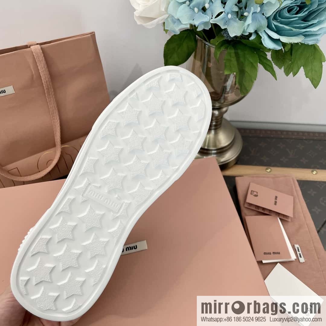 MIUMIU Miao Miao Old dirty platform sports little white shoes