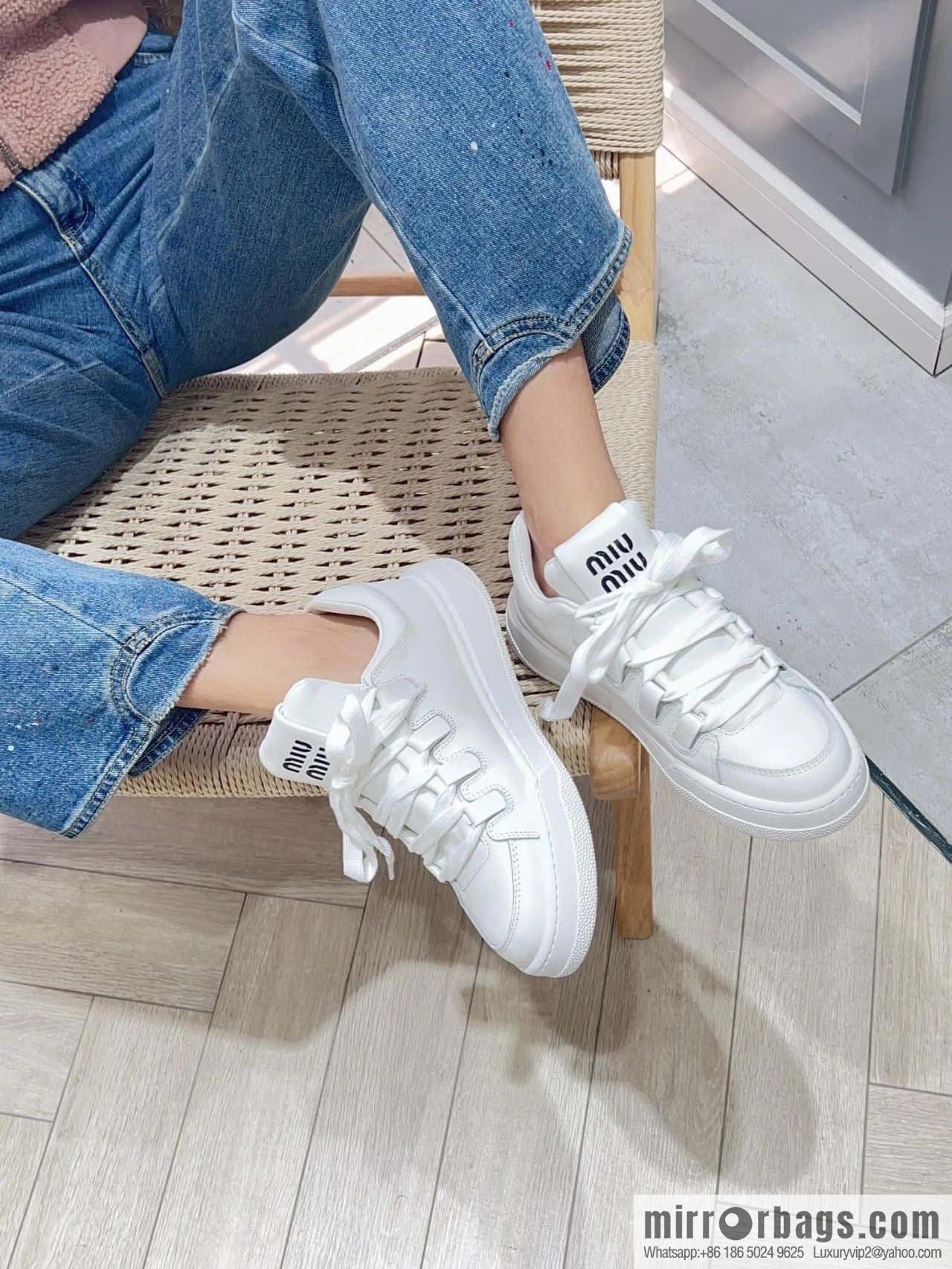MIUMIU Miu Miu spring and summer platform casual white shoes