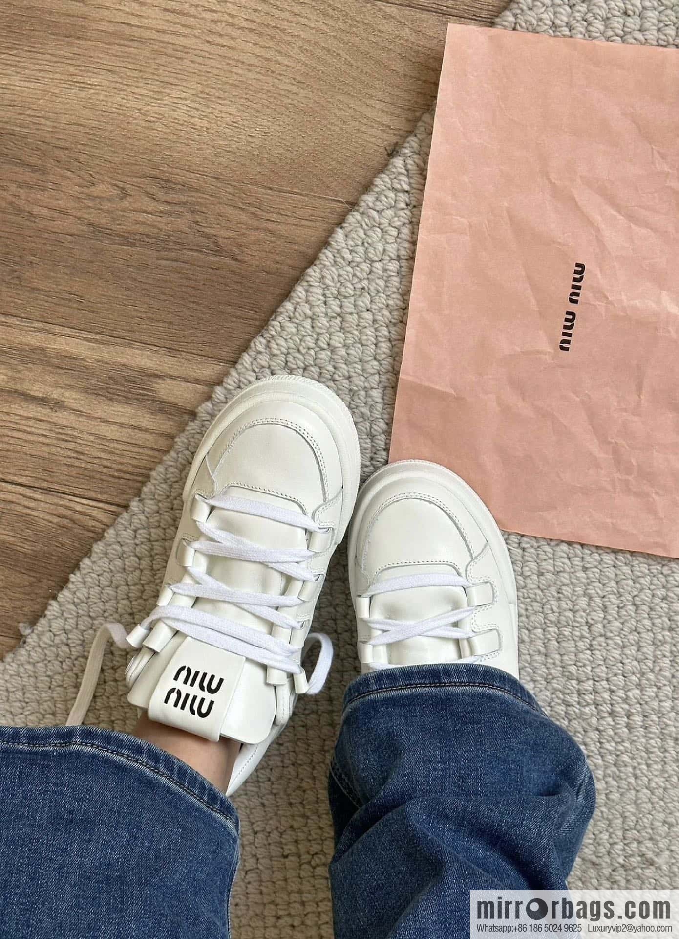 MIUMIU Miu Miu spring and summer platform casual white shoes
