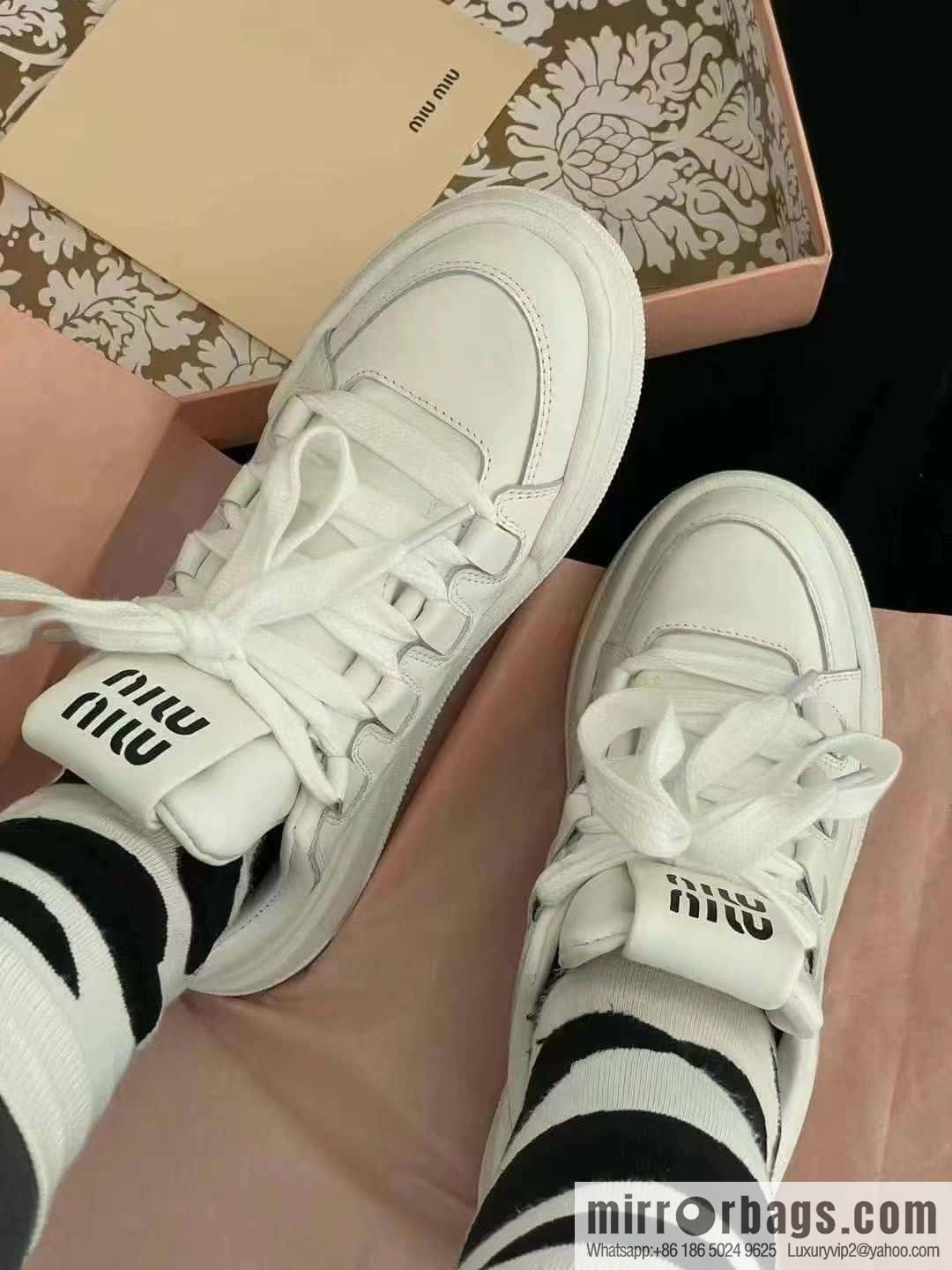 MIUMIU Miu Miu spring and summer platform casual white shoes