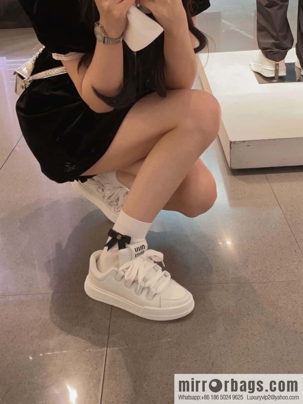 MIUMIU Miu Miu spring and summer platform casual white shoes