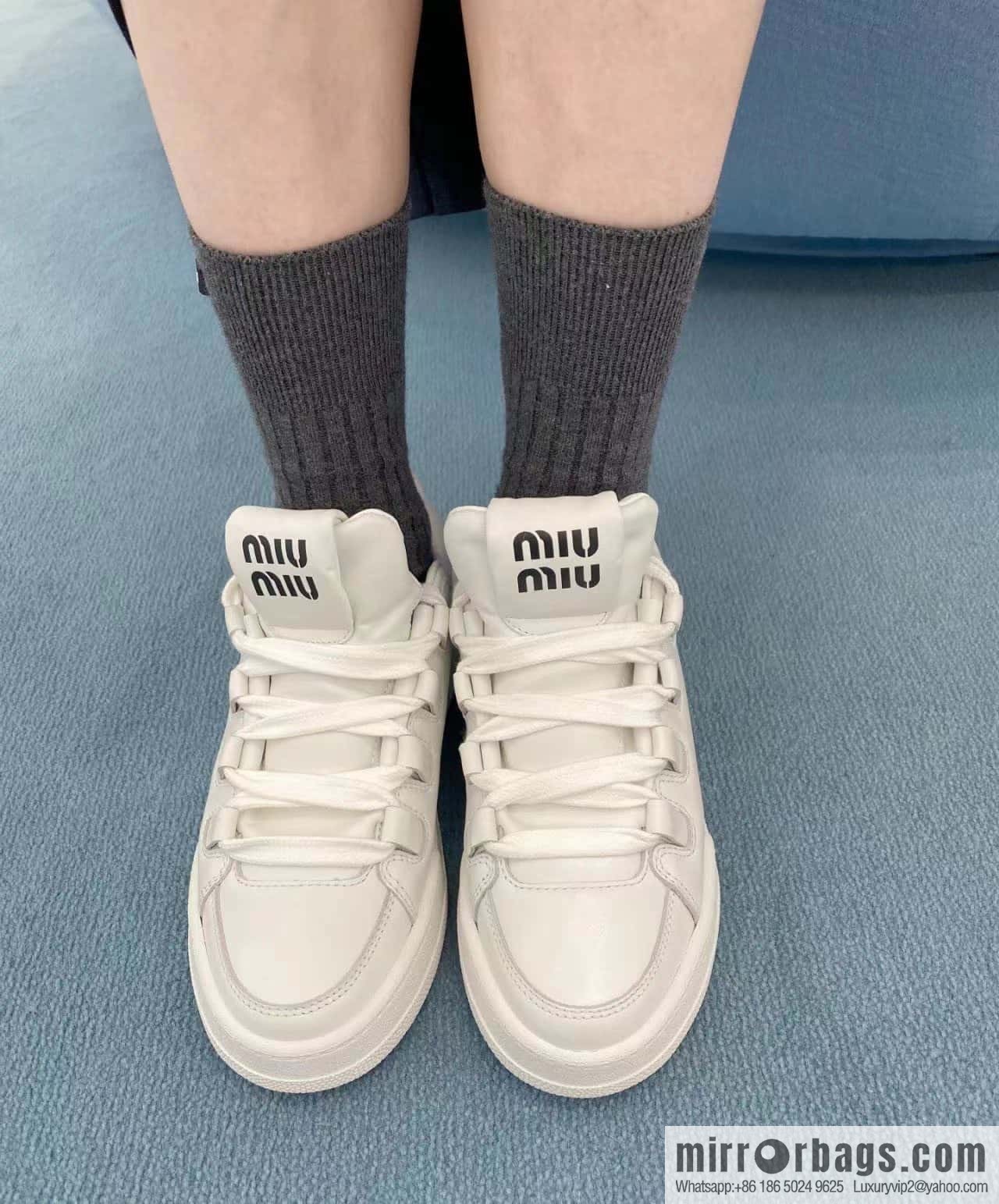 MIUMIU Miu Miu spring and summer platform casual white shoes